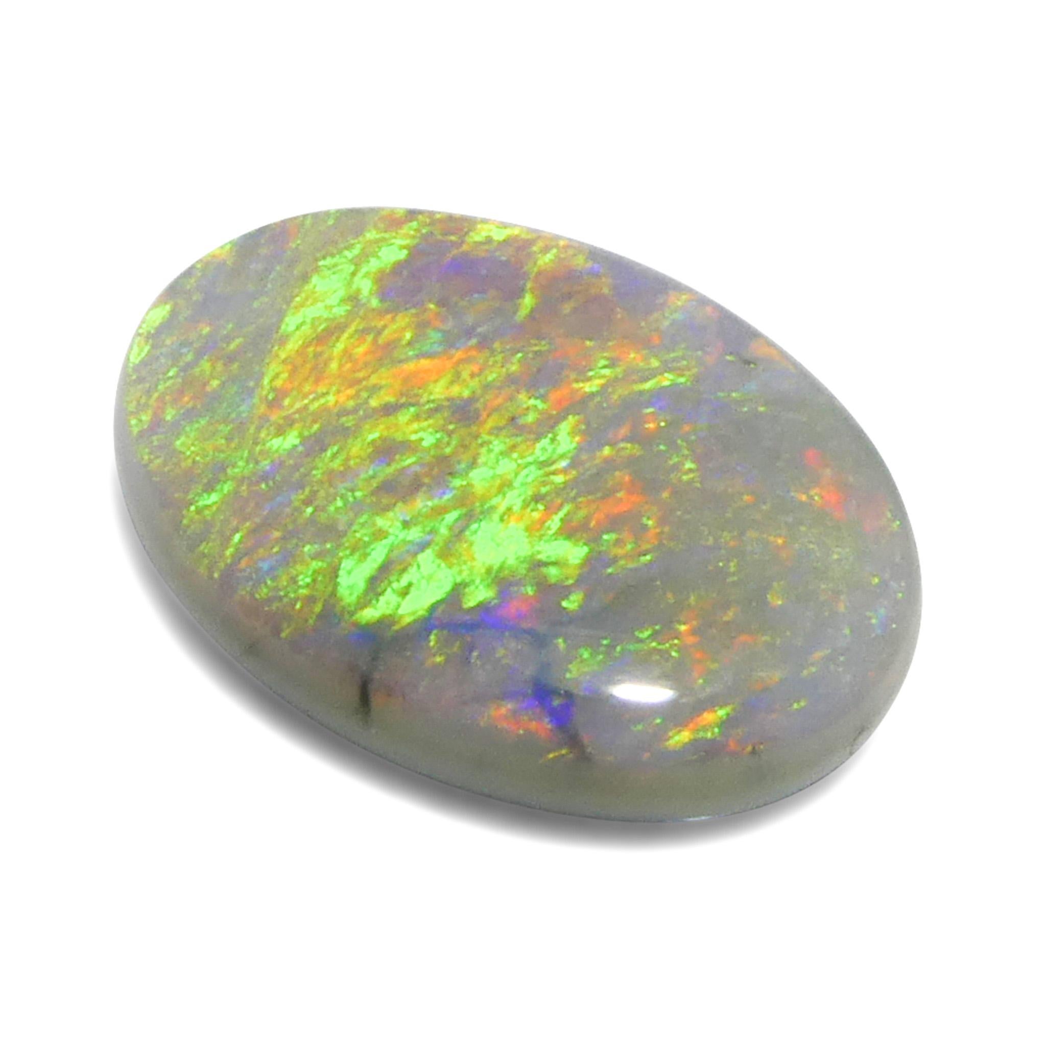 2ct Opale grigio ovale cabochon dall'Australia in vendita 6