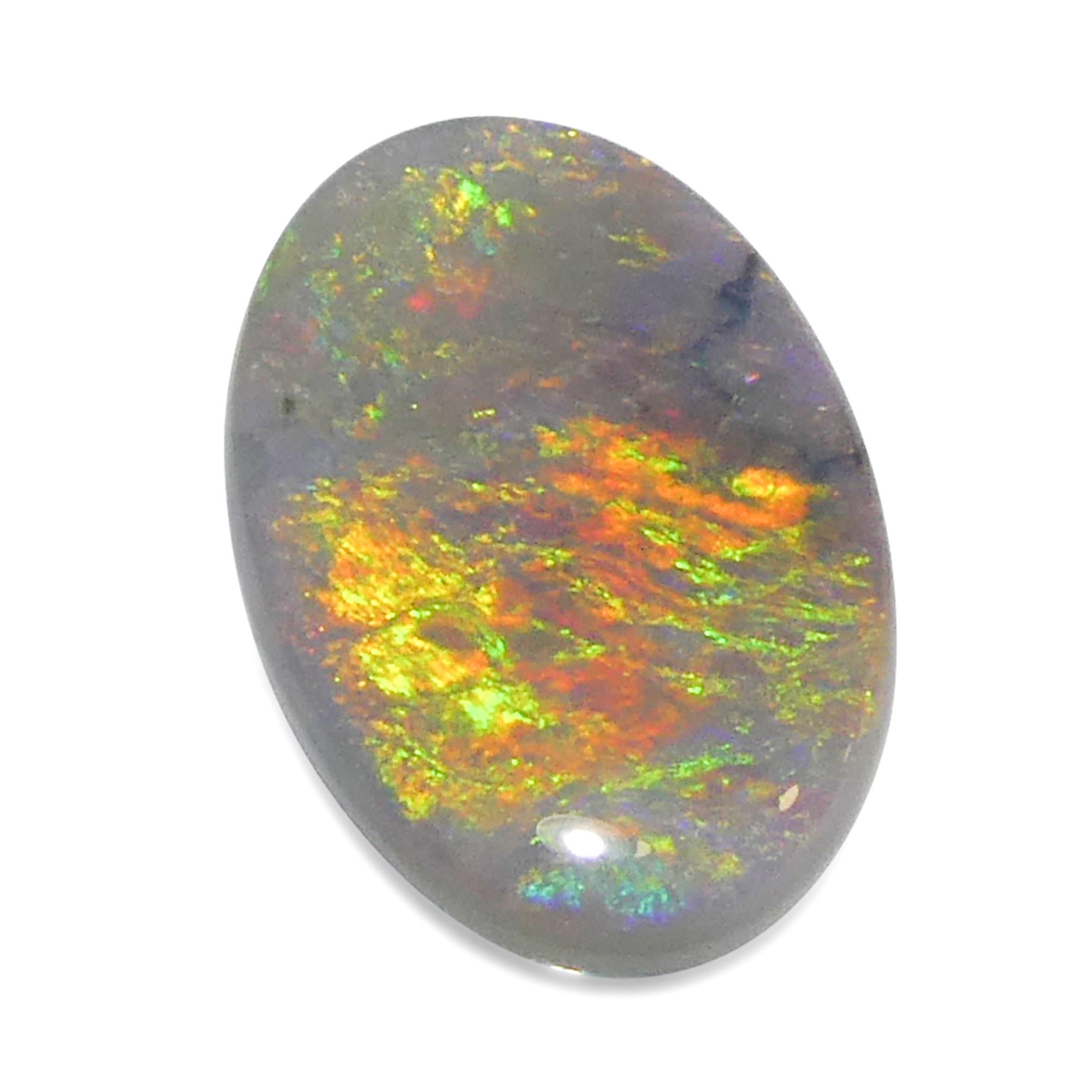 2ct Opale grigio ovale cabochon dall'Australia in vendita 4