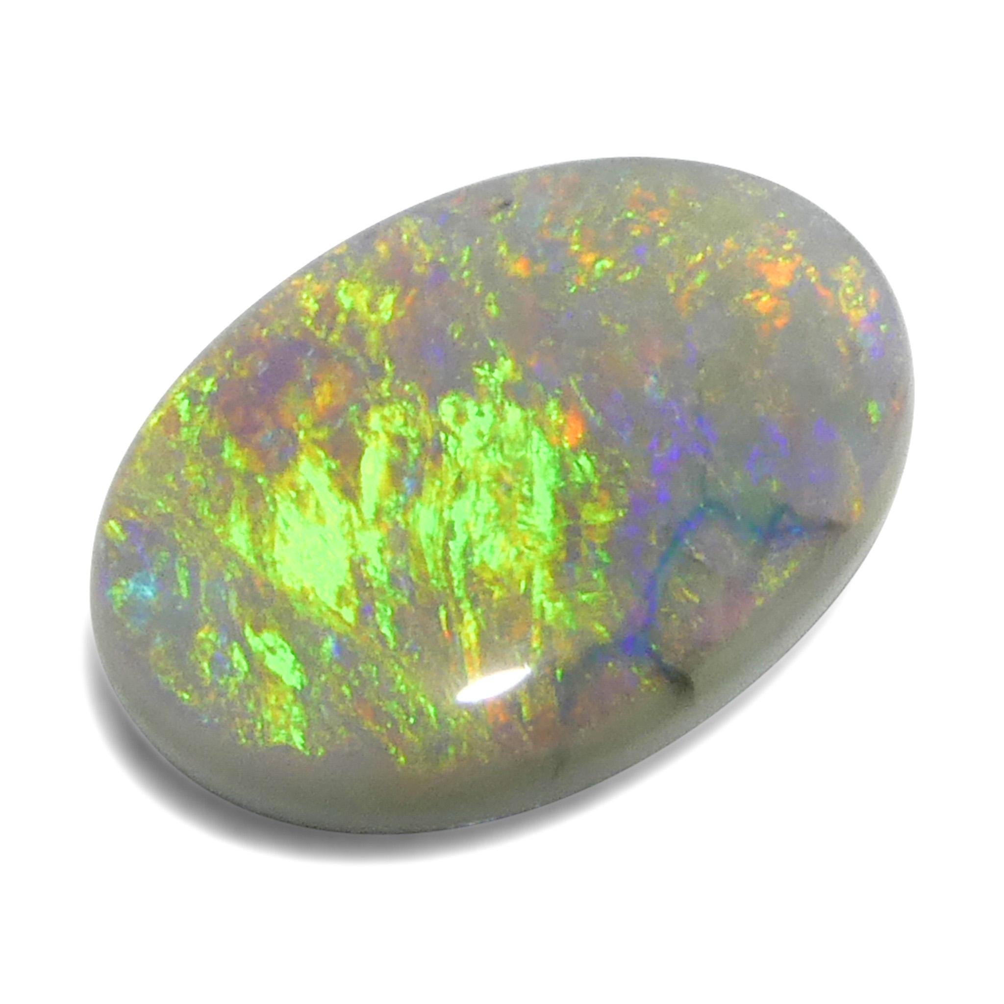 2ct Opale grigio ovale cabochon dall'Australia in vendita 5