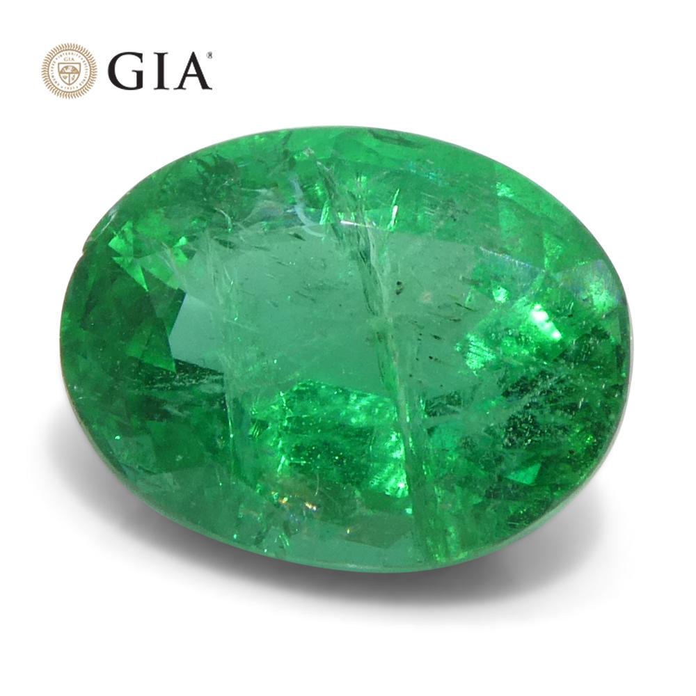 2ct Oval Green Emerald GIA Certified Zambia (F2) For Sale 5