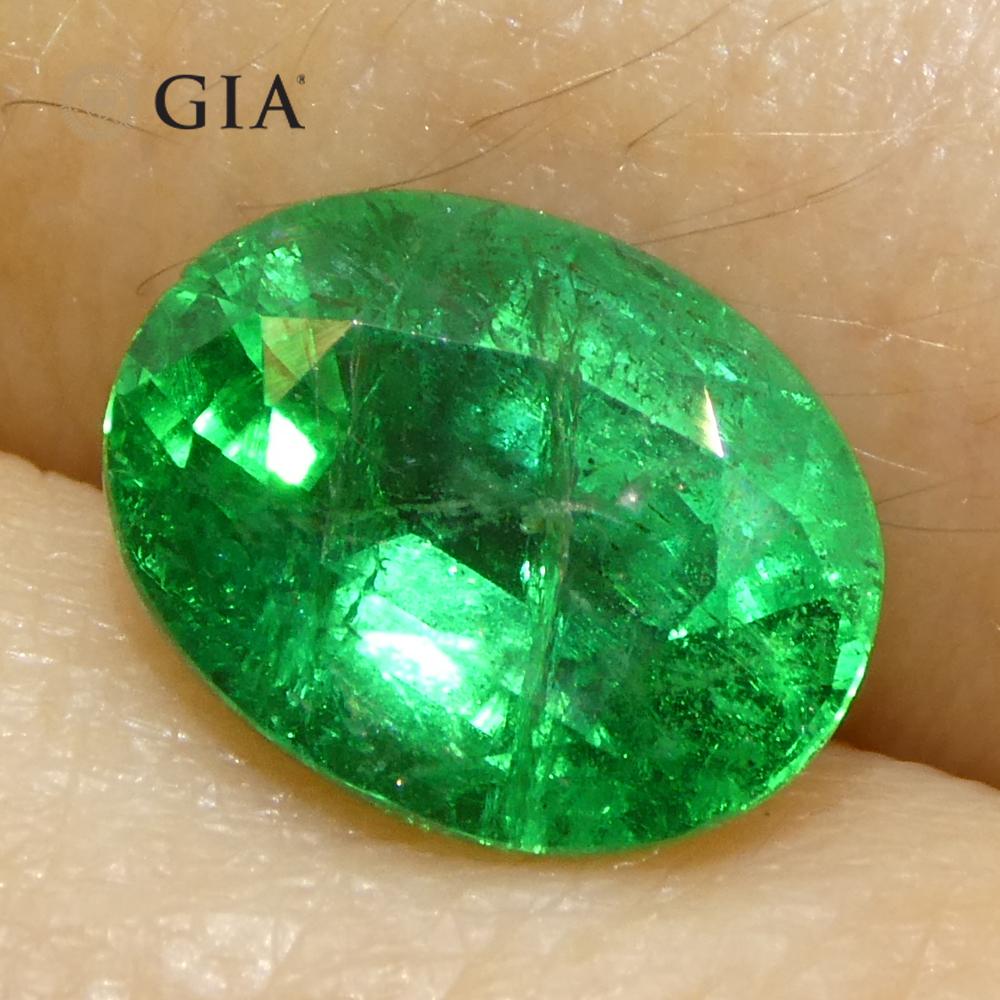 2ct Oval Green Emerald GIA Certified Zambia (F2) For Sale 7