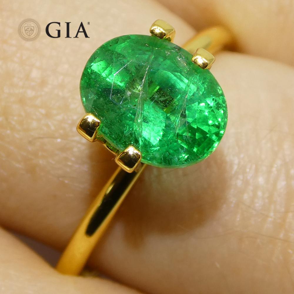 2ct Oval Green Emerald GIA Certified Zambia (F2) For Sale 9