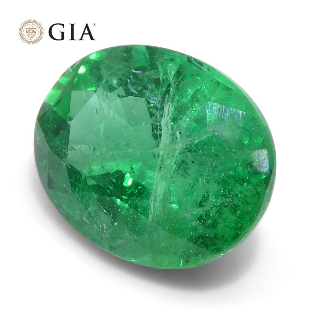 2ct Oval Green Emerald GIA Certified Zambia (F2) For Sale 4