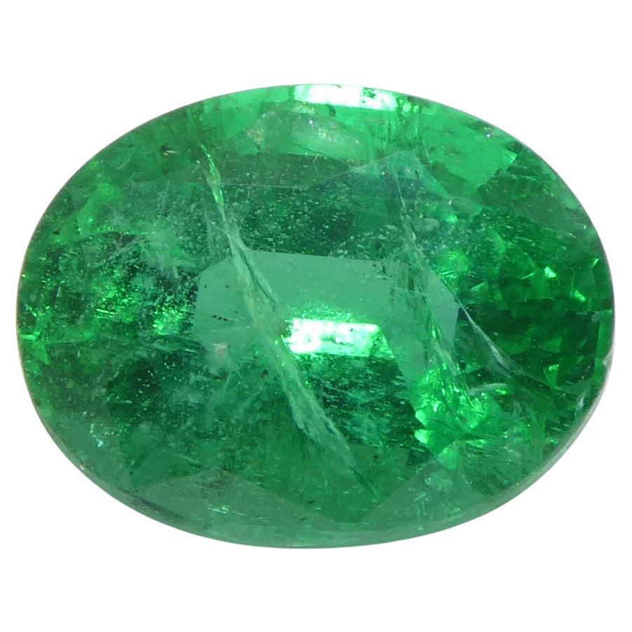 2ct Oval Green Emerald GIA Certified Zambia (F2)