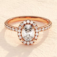 2CT Oval Moisanite Engagement Ring 925 Sterling Silver Promise Ring Gift For Her