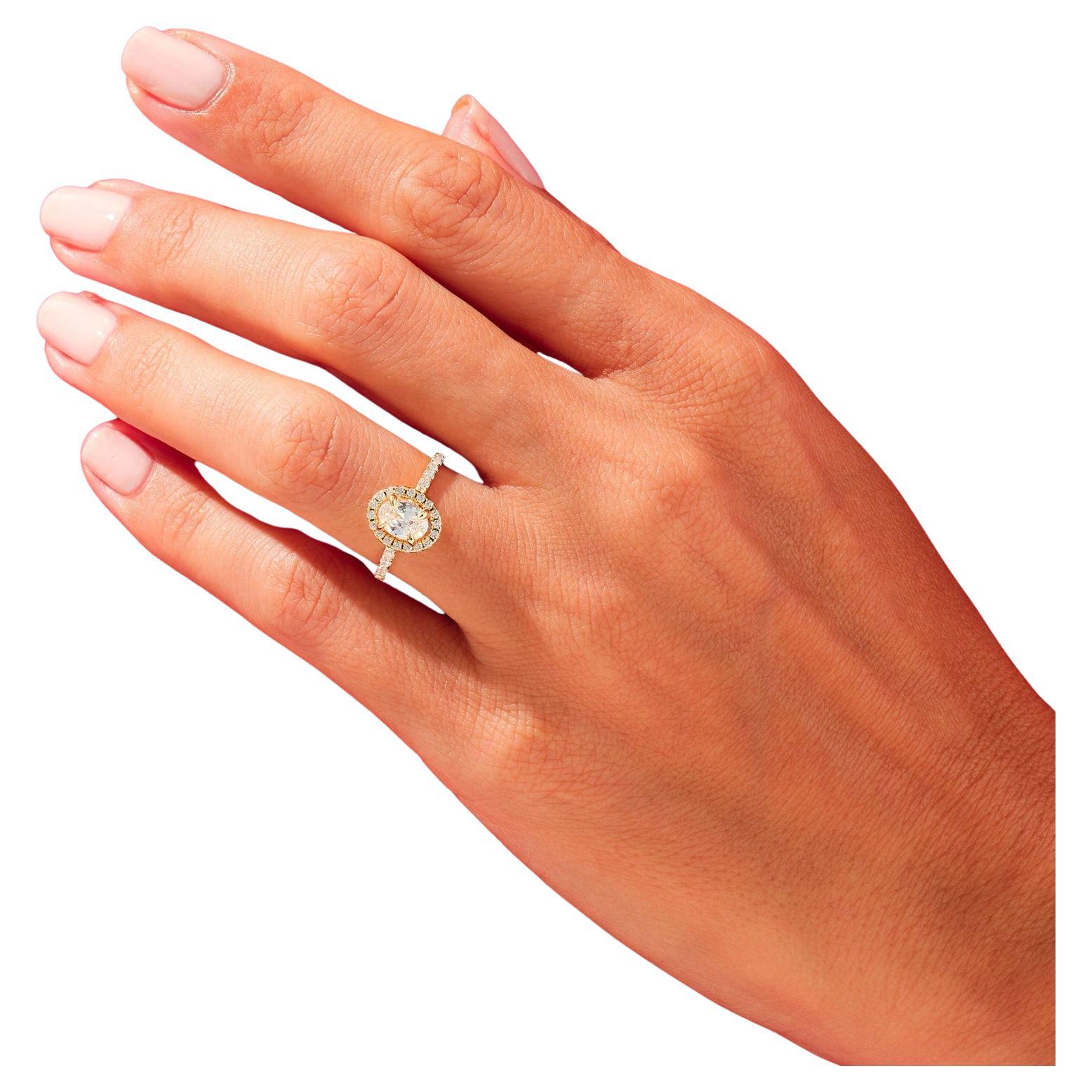 2CT Oval Moisanite Engagement Ring 925 Sterling Silver Promise Ring Gift For Her