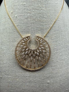 2ct Peacock Diamond pendant necklace 18KT yellow gold