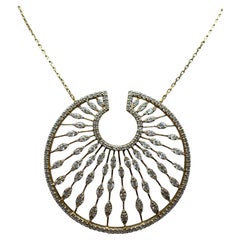 2ct Peacock Diamond pendant necklace 18KT yellow gold
