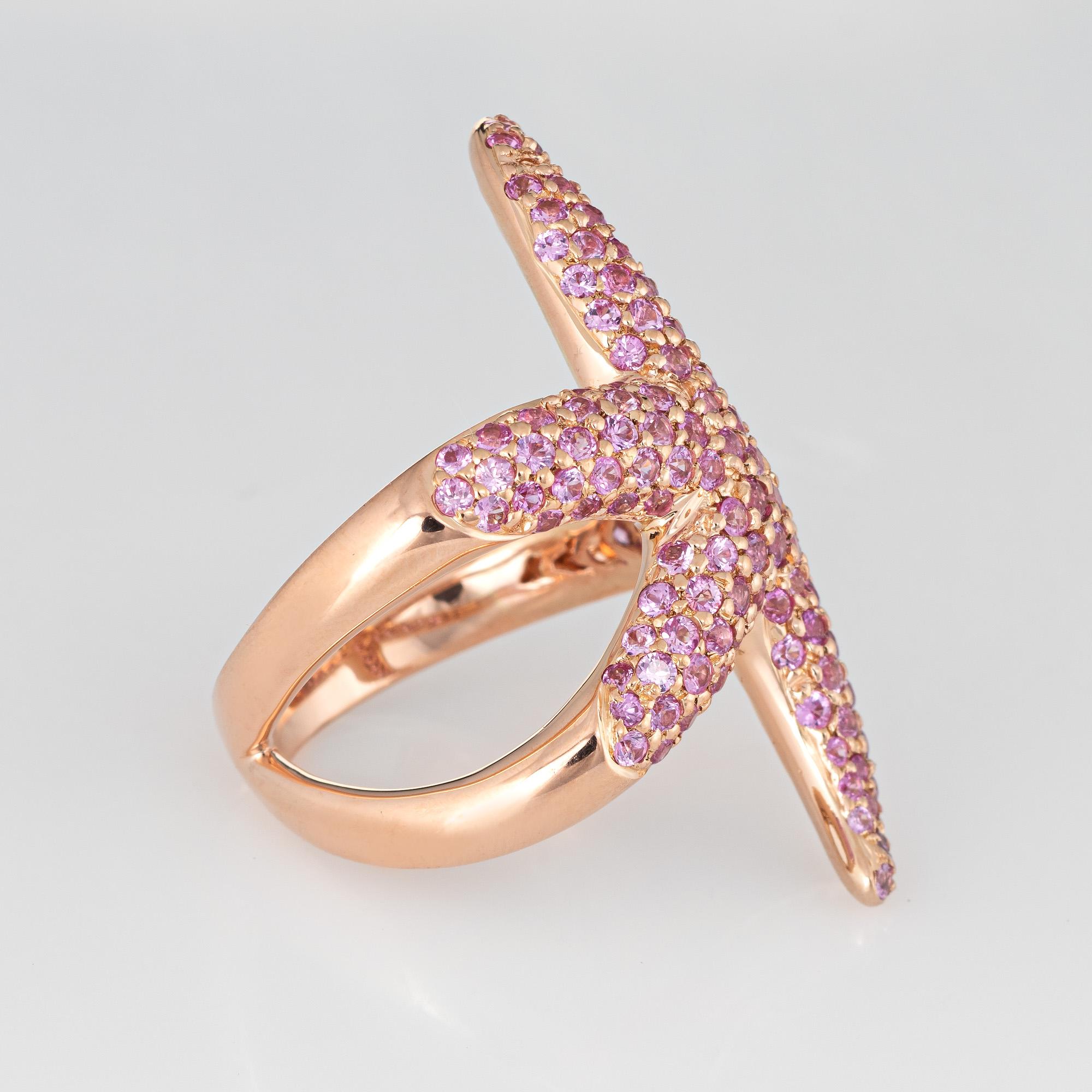 2ct Rosa Saphir Seestern Ring Estate 18k Rose Gold 6.75 Marine Ozean Schmuck (Moderne)