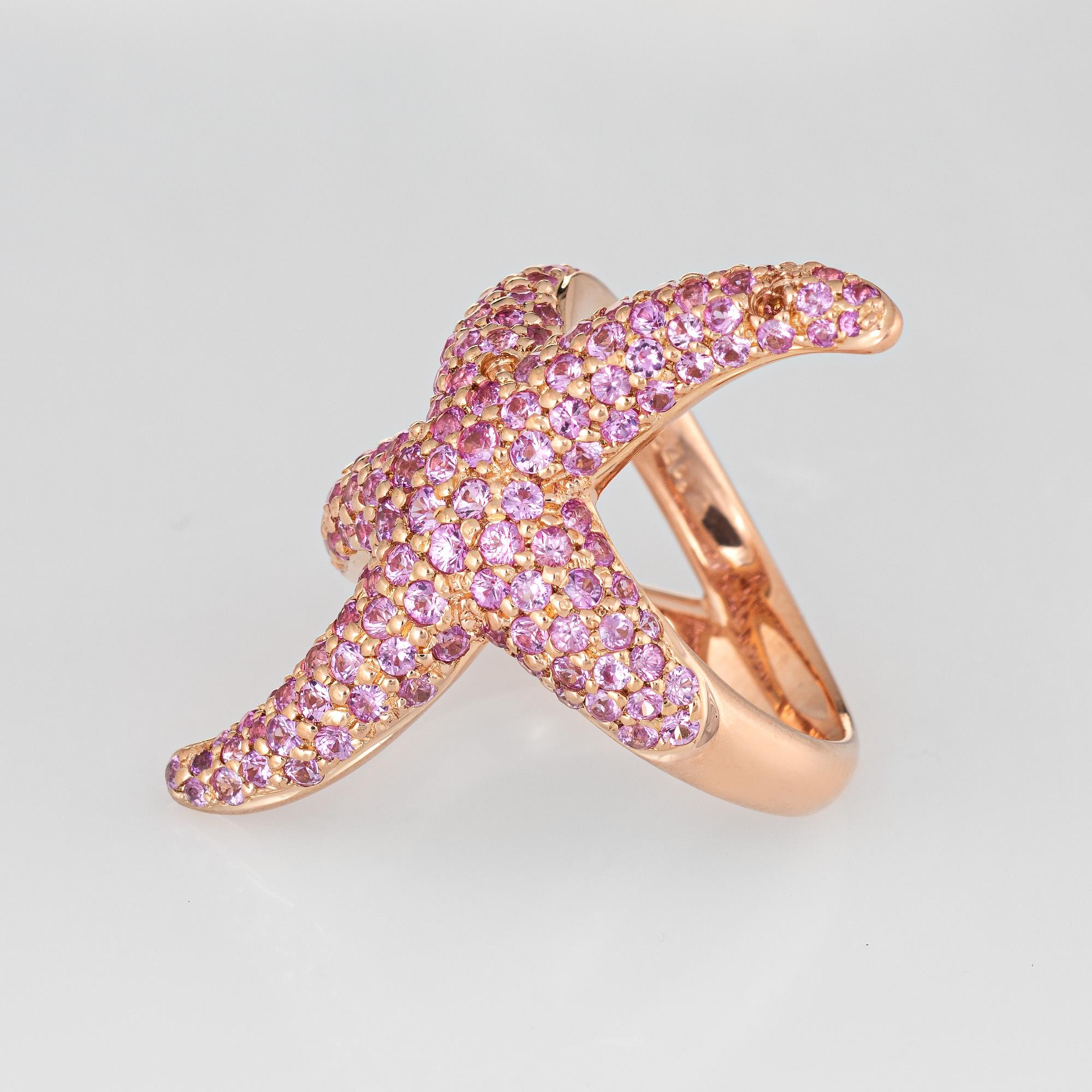 2ct Rosa Saphir Seestern Ring Estate 18k Rose Gold 6.75 Marine Ozean Schmuck (Rundschliff)