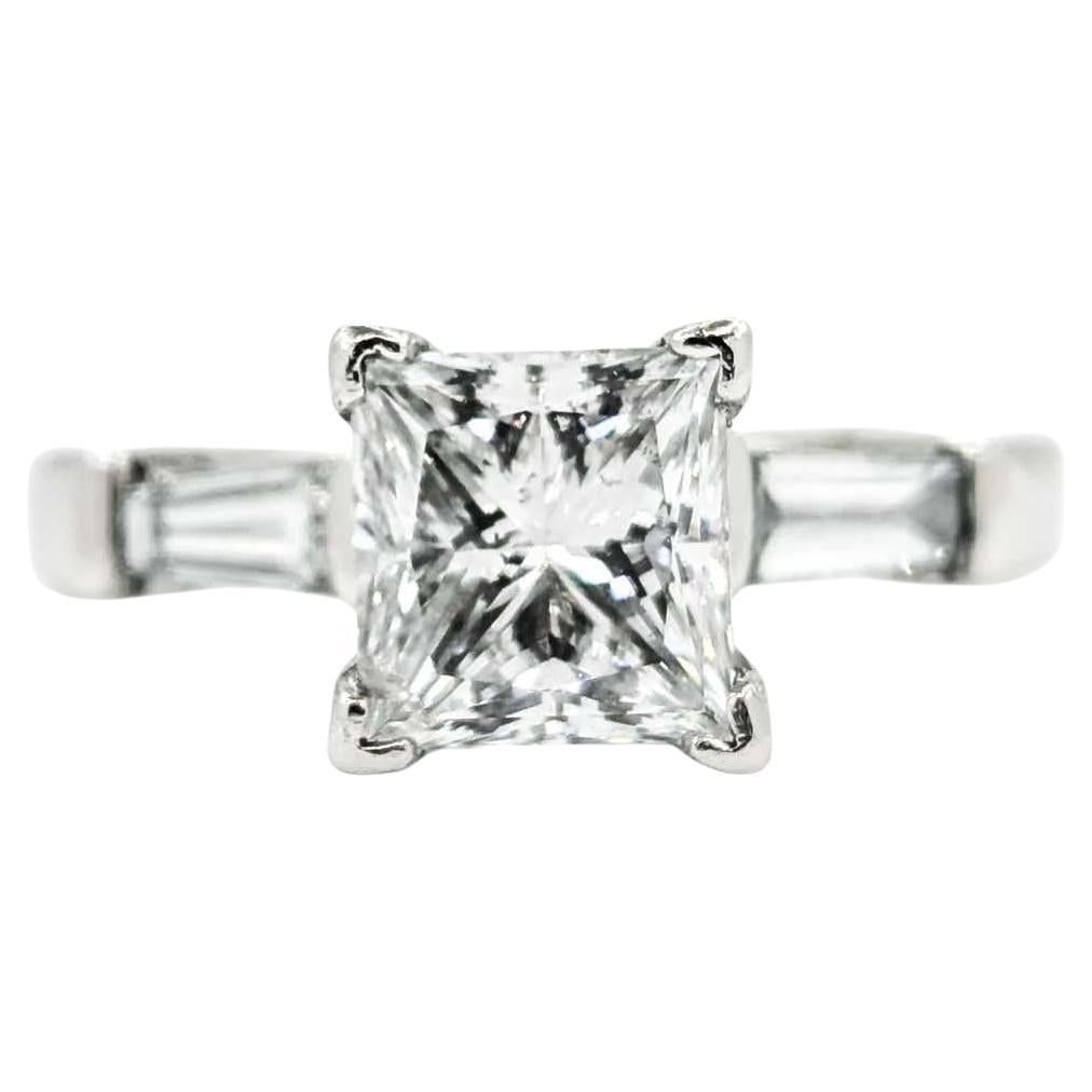2ct Princess & Baguette Diamond Engagement Ring in Platinum