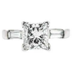 2ct Princess & Baguette Diamond Engagement Ring in Platinum