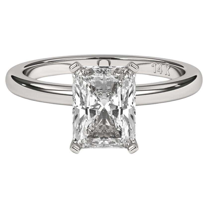 2CT Emerald Cut Solitaire F-G Color with VS Clarity Lab Grown Diamond ...