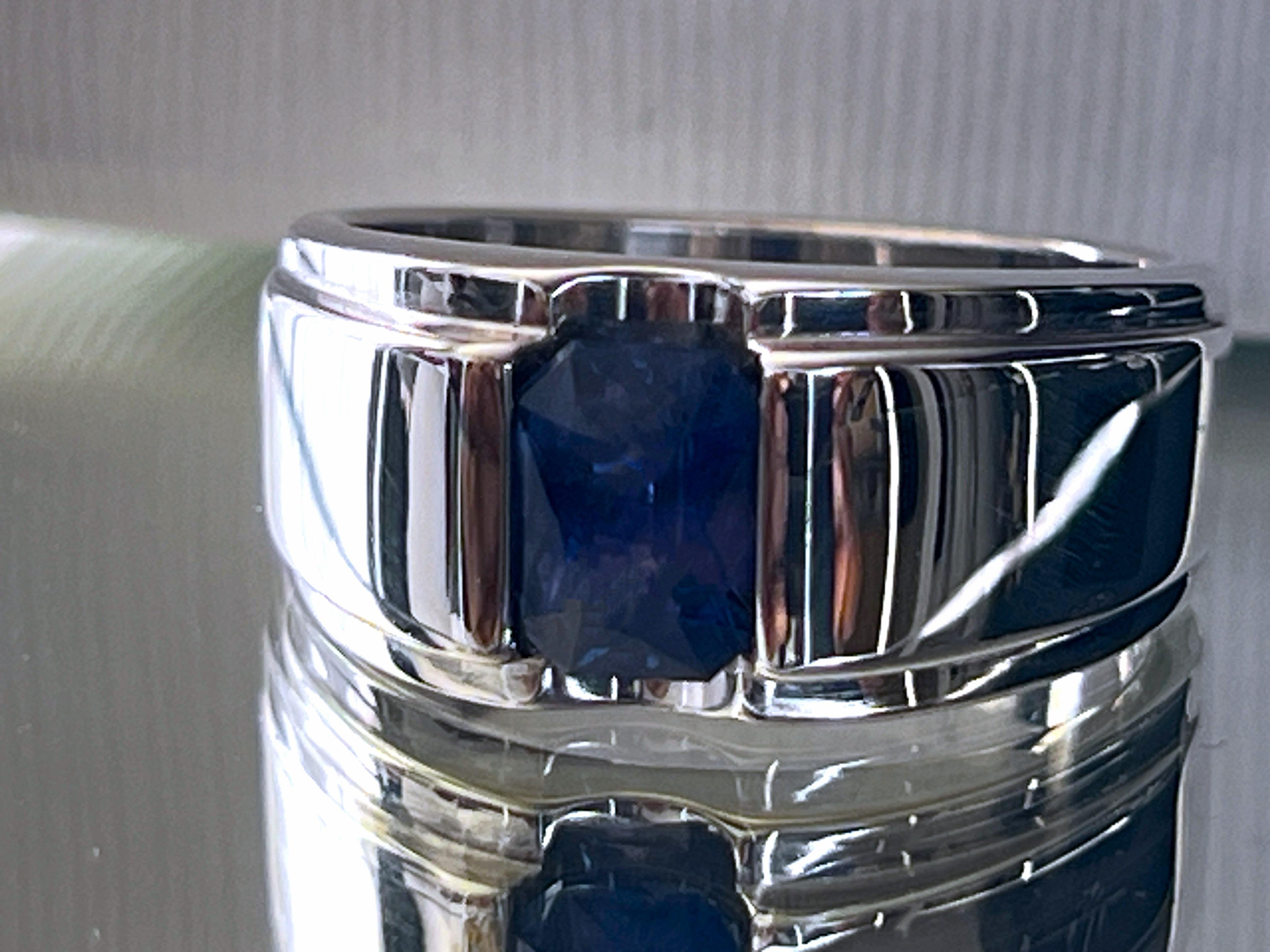 Adorn your finger with the timeless beauty of this elegant 2ct rectangular cushion blue sapphire dome ring. Crafted to perfection, this ring is a true masterpiece designed to make a statement.

Setting Specifications
Setting Type:	Partial Bezel