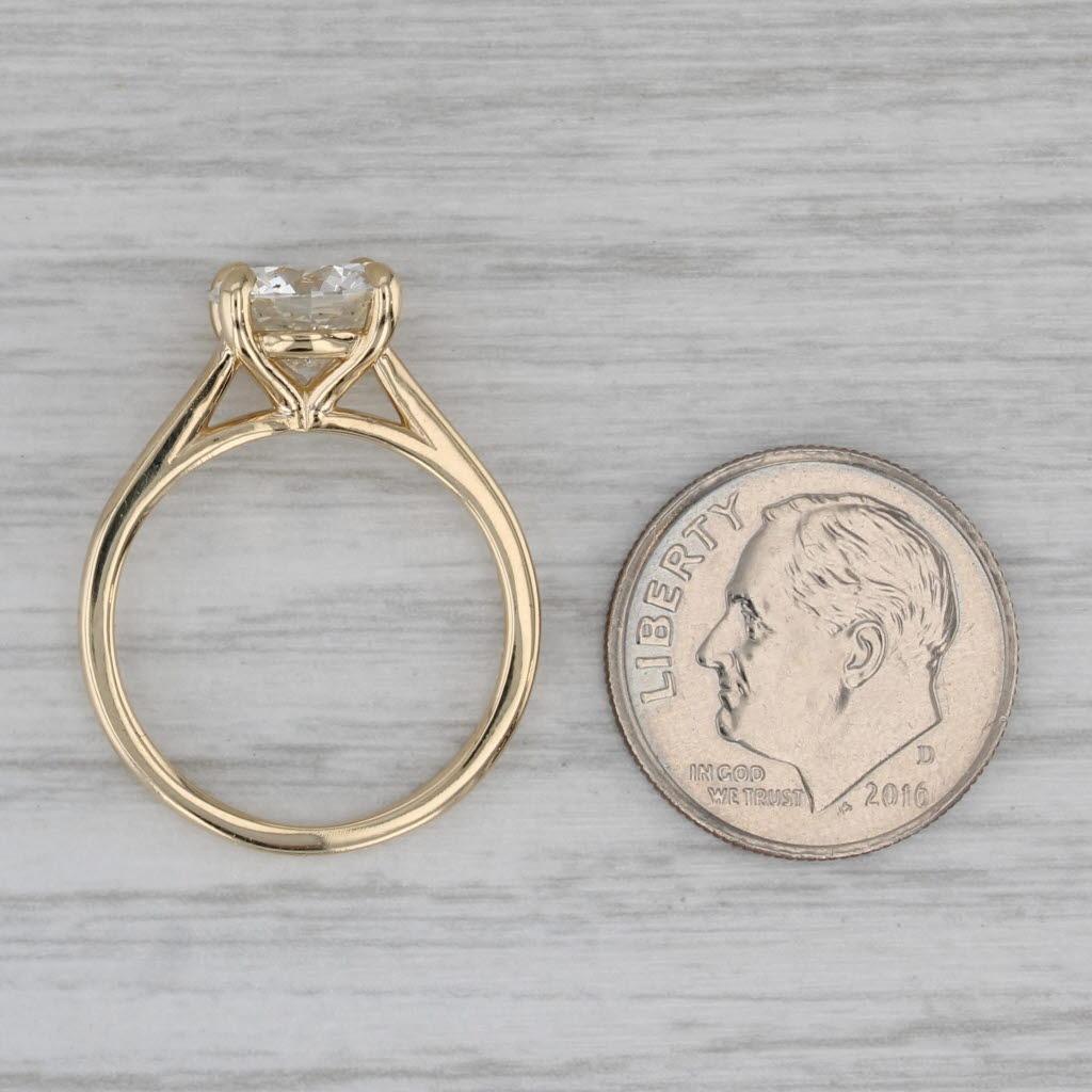 Bague de fiançailles 2ct Round Brilliant Solitaire Diamond 14k Gold SI1 H XXX GIA en vente 3