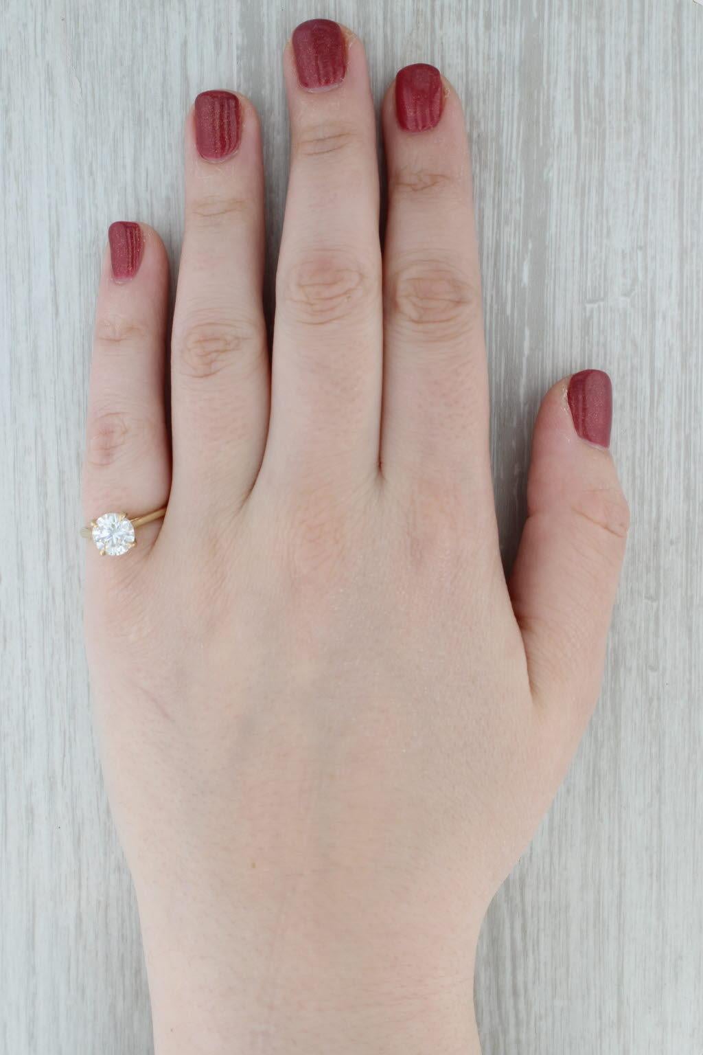 Bague de fiançailles 2ct Round Brilliant Solitaire Diamond 14k Gold SI1 H XXX GIA en vente 4