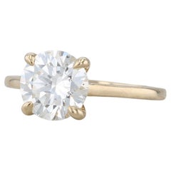 2ct Round Brilliant Solitaire Diamond Engagement Ring 14k Gold SI1 H XXX GIA