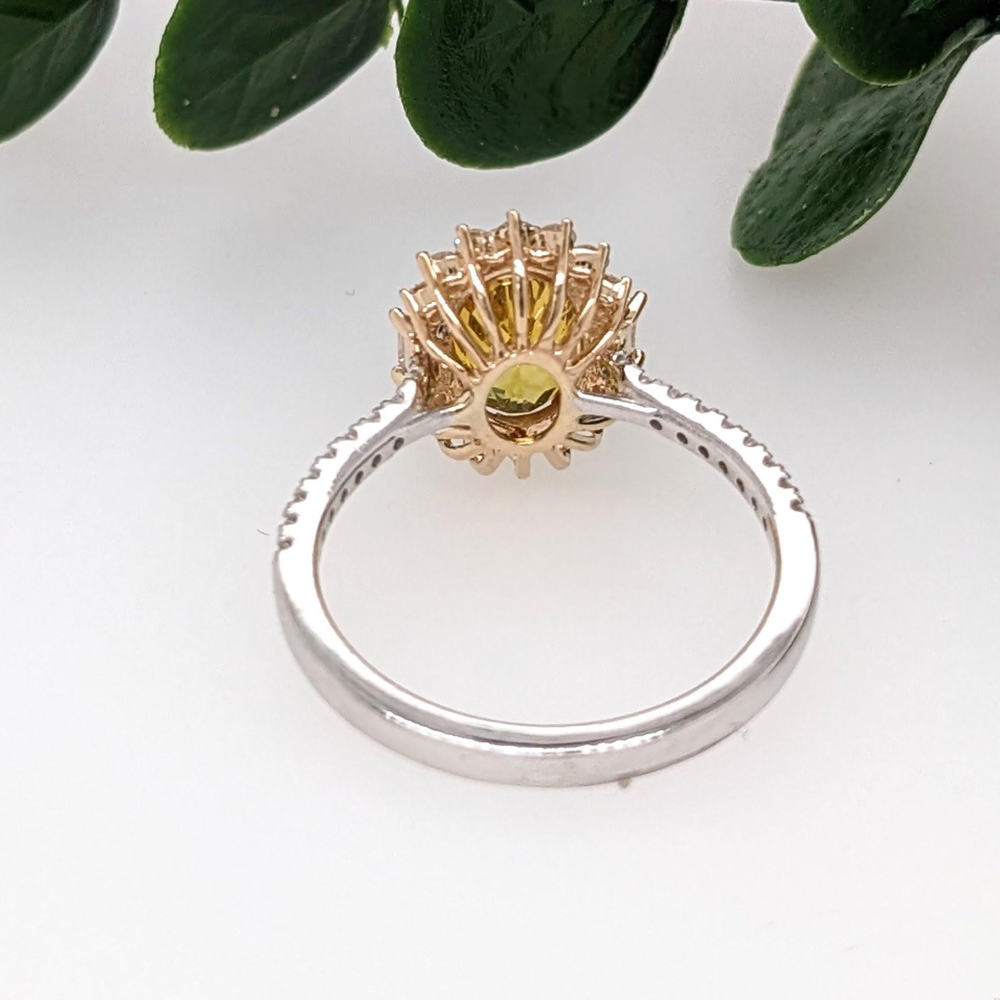 2 Karat Saphir Ring mit Steinmetz-Diamanten in massivem 14K Dual Tone Gold Oval 9x6mm 1