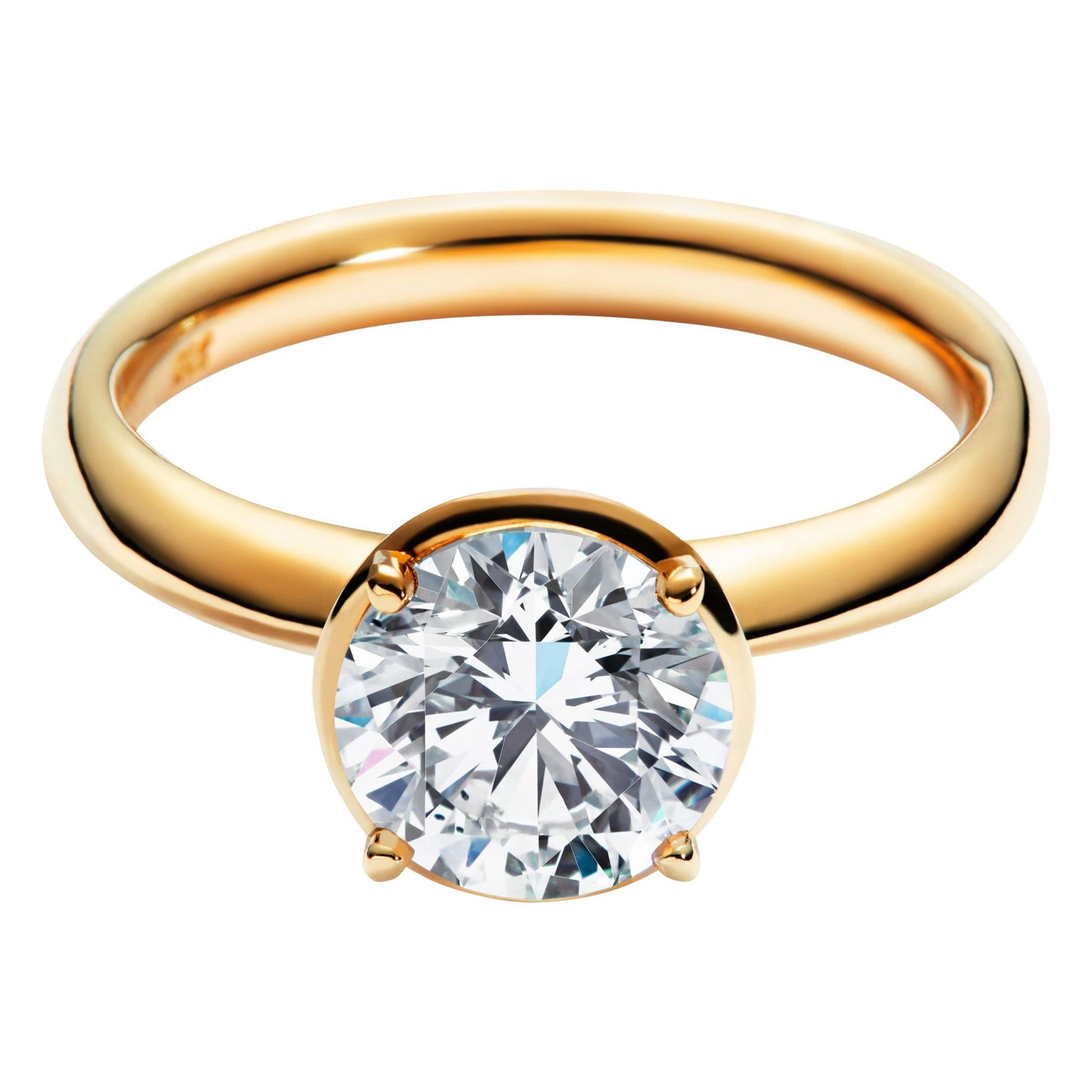 For Sale:  2ct Solitaire Traceable Diamond Ring in 18k Yellow Gold by Rocks for Life
