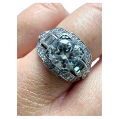 2ct Anillo de diamantes vintage año desconocido VS-SI claridad F color anillo de compromiso