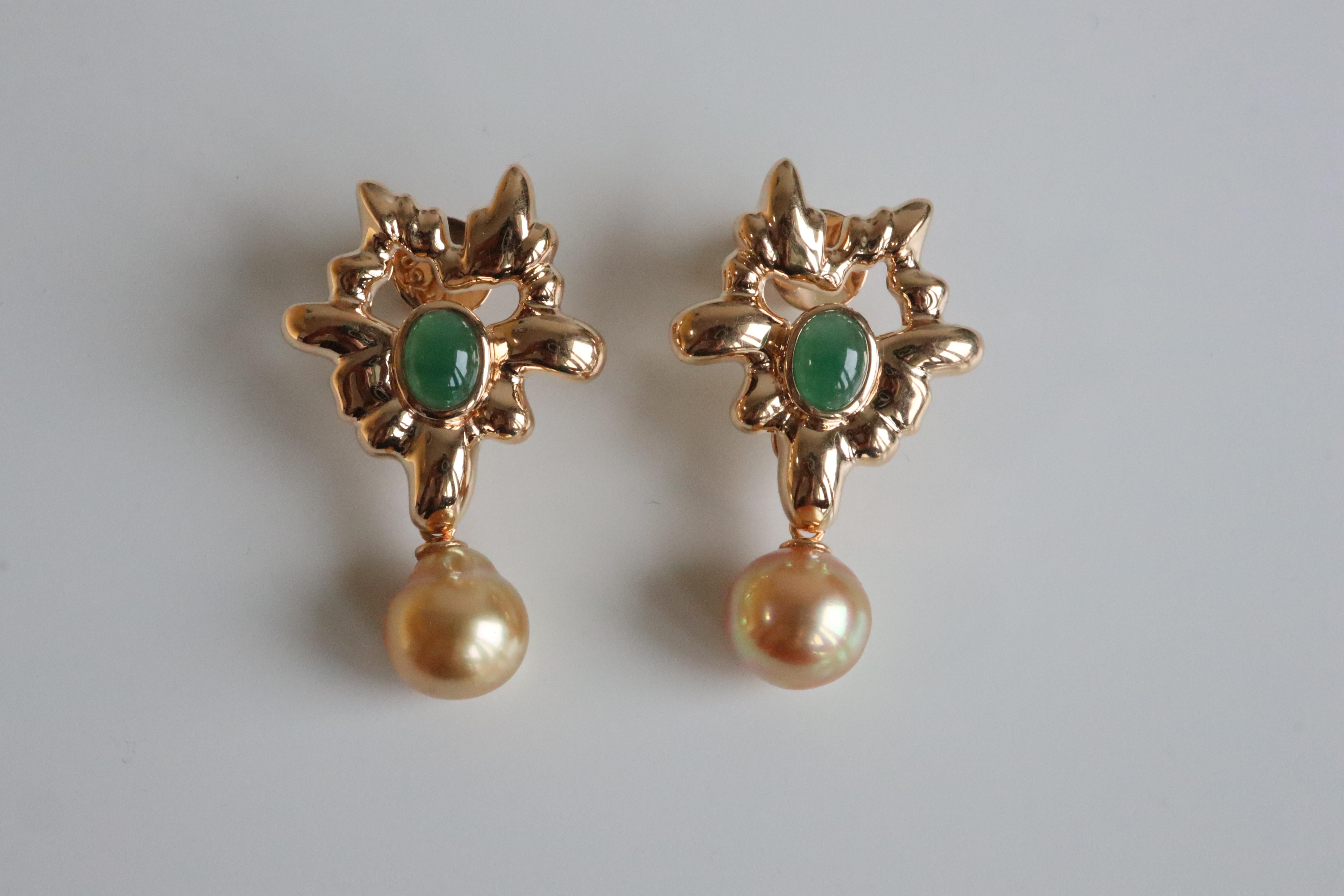 2Kt. birmanischer natürlicher Typ A Jade Ohrstecker (abnehmbarer Ohrring) Damen im Angebot