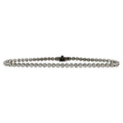 Pulsera de tenis con diamantes engastados en bisel de 2 ctw, oro blanco de 14 quilates, 7 pulg.