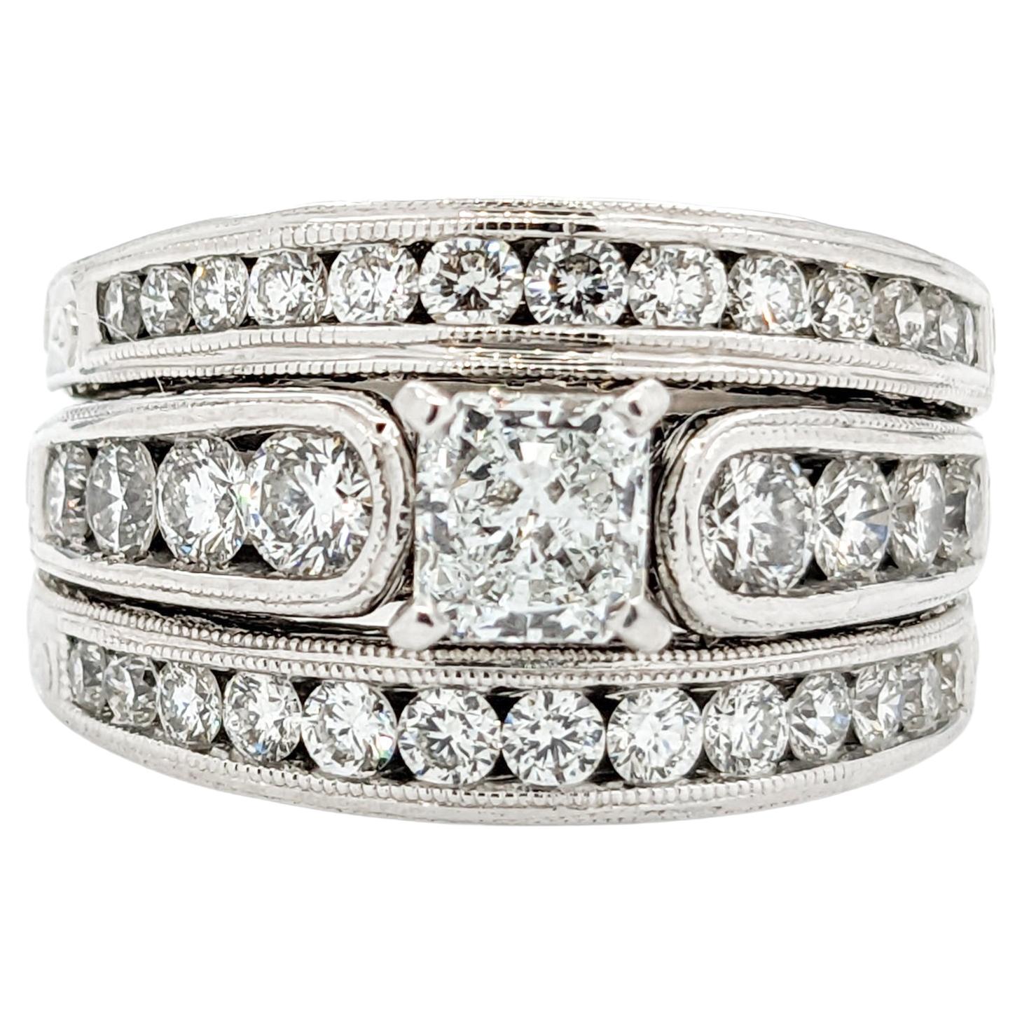 2ctw Diamond Engagement Ring In White Gold For Sale