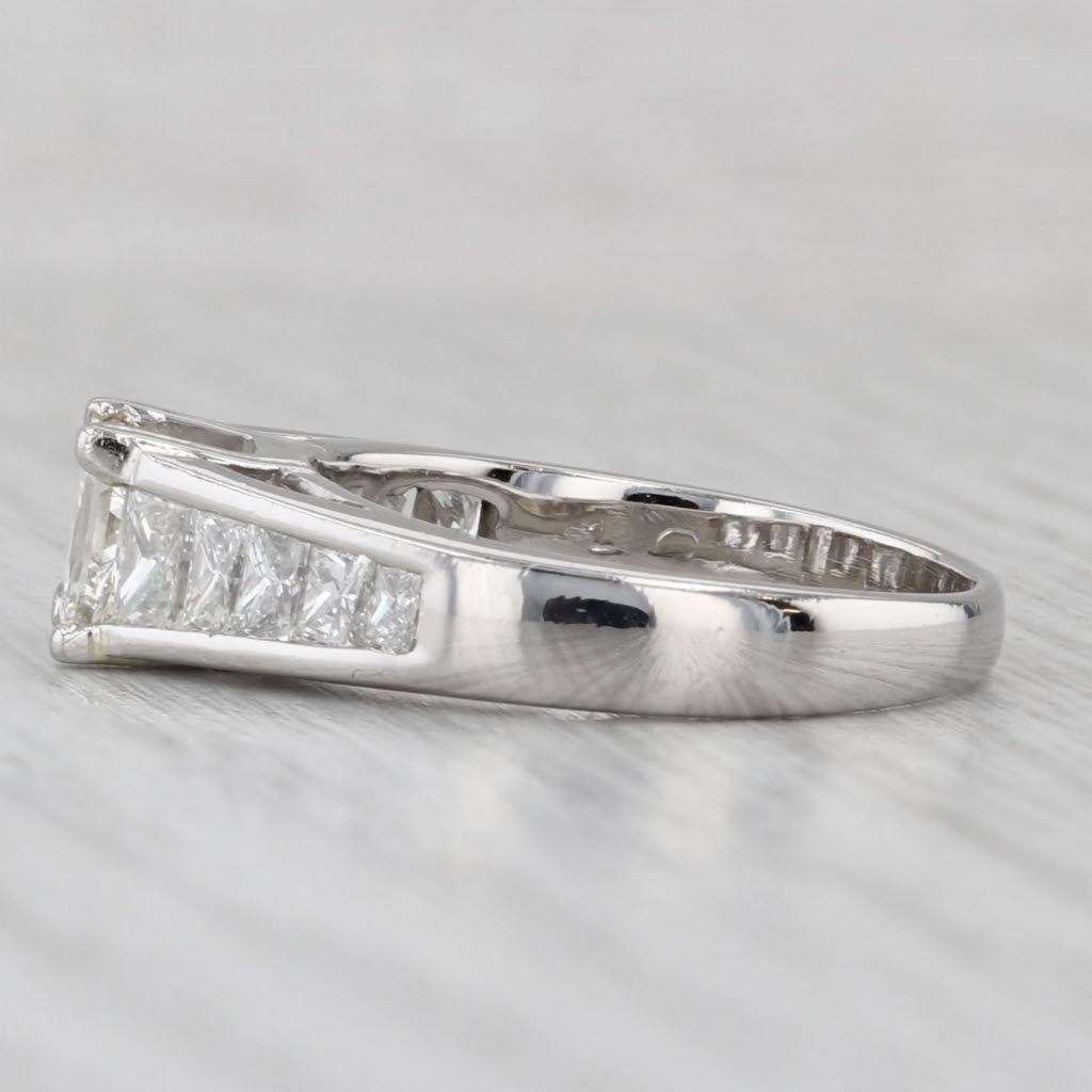 da uomo o donna Anello di fidanzamento con diamante da 2ctw in platino a fascia cattedrale misura 6,75 GIA in vendita