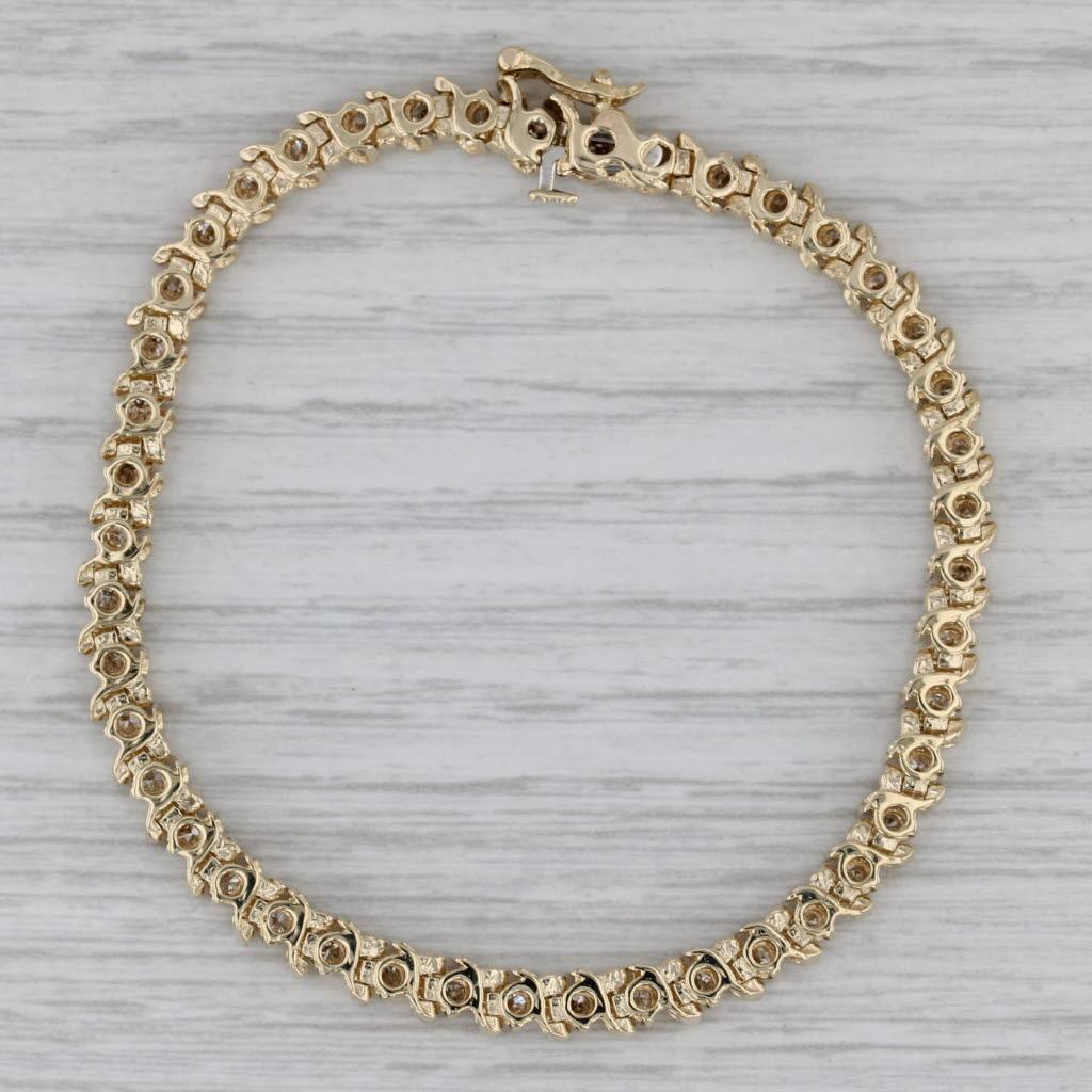 2ctw Diamond Tennis Bracelet 14k Yellow Gold 6.75
