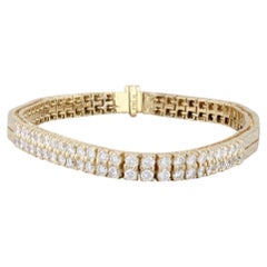 2ctw Diamond Tennis Omega Chain Bracelet 18k Yellow Gold 6.5" 5mm
