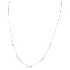 2ctw Drilled Diamond Dangle Necklace 18K Gold Adjustable Sliding Chain R4697