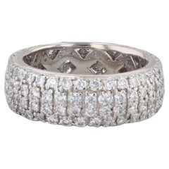 2ctw Pave Diamond Eternity Band 18k White Gold Sz 7.25 Wedding Anniversary Ring