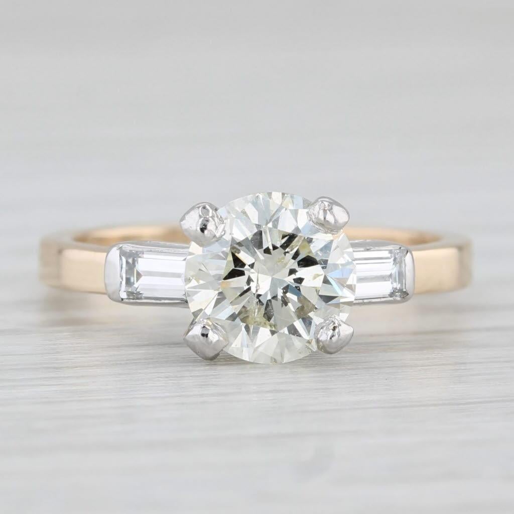 Round Cut 2ctw Round Diamond Engagement Ring 14k Gold Platinum Size 6.75 GIA