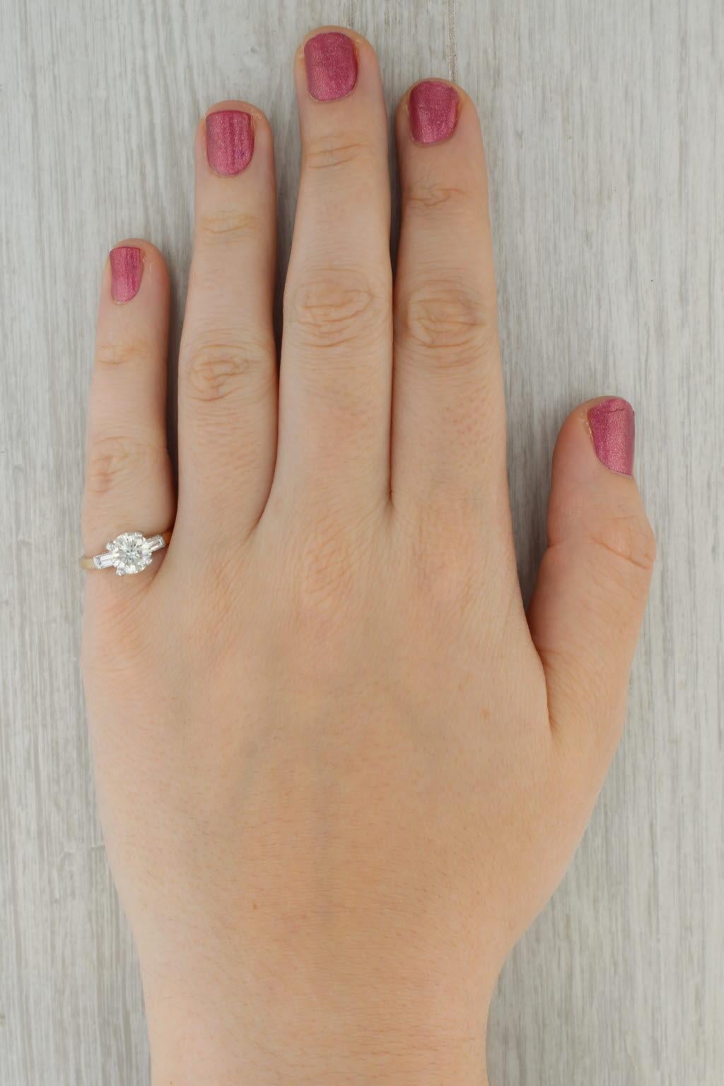 2ctw Round Diamond Engagement Ring 14k Gold Platinum Size 6.75 GIA 1