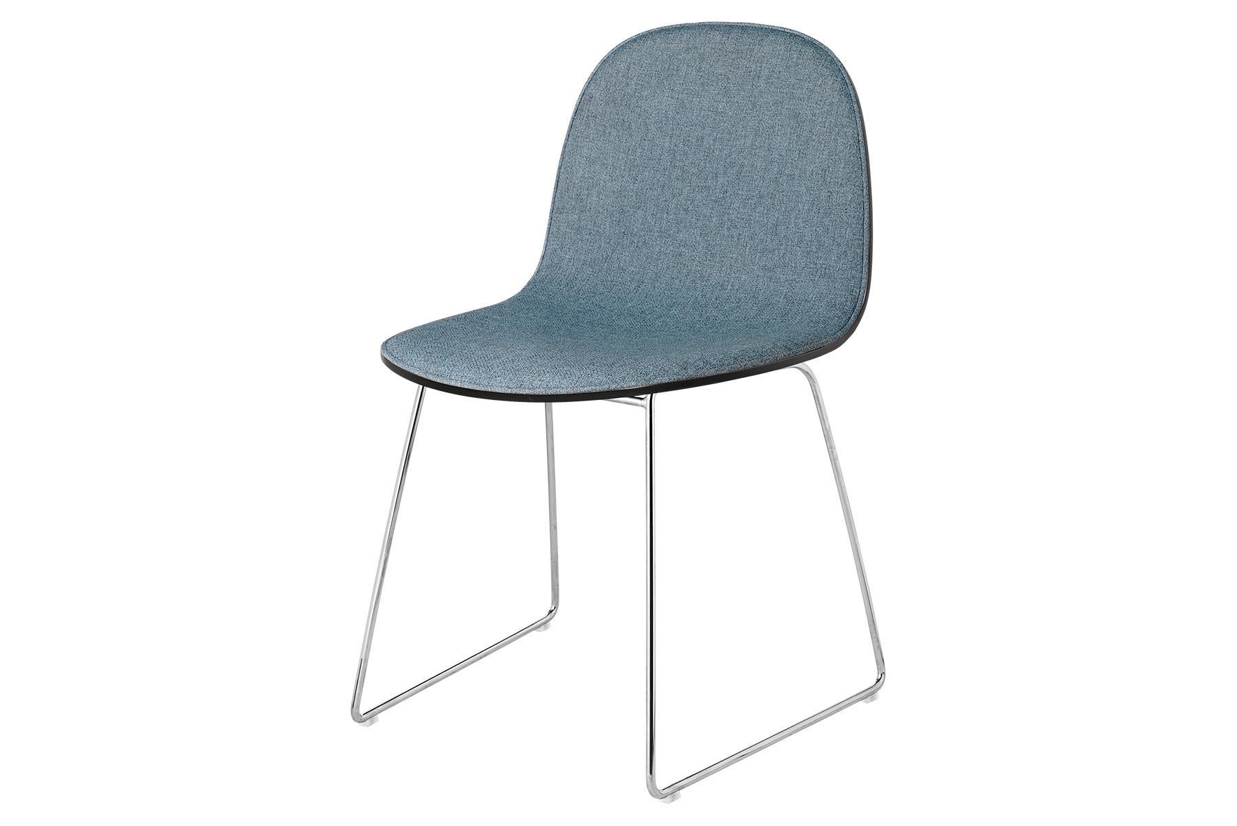 Mid-Century Modern 2D Dining Chair - Front-Upholstered - Sledge Base For Sale