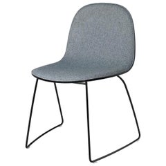 Vintage 2D Dining Chair - Front-Upholstered - Sledge Base - Stackable