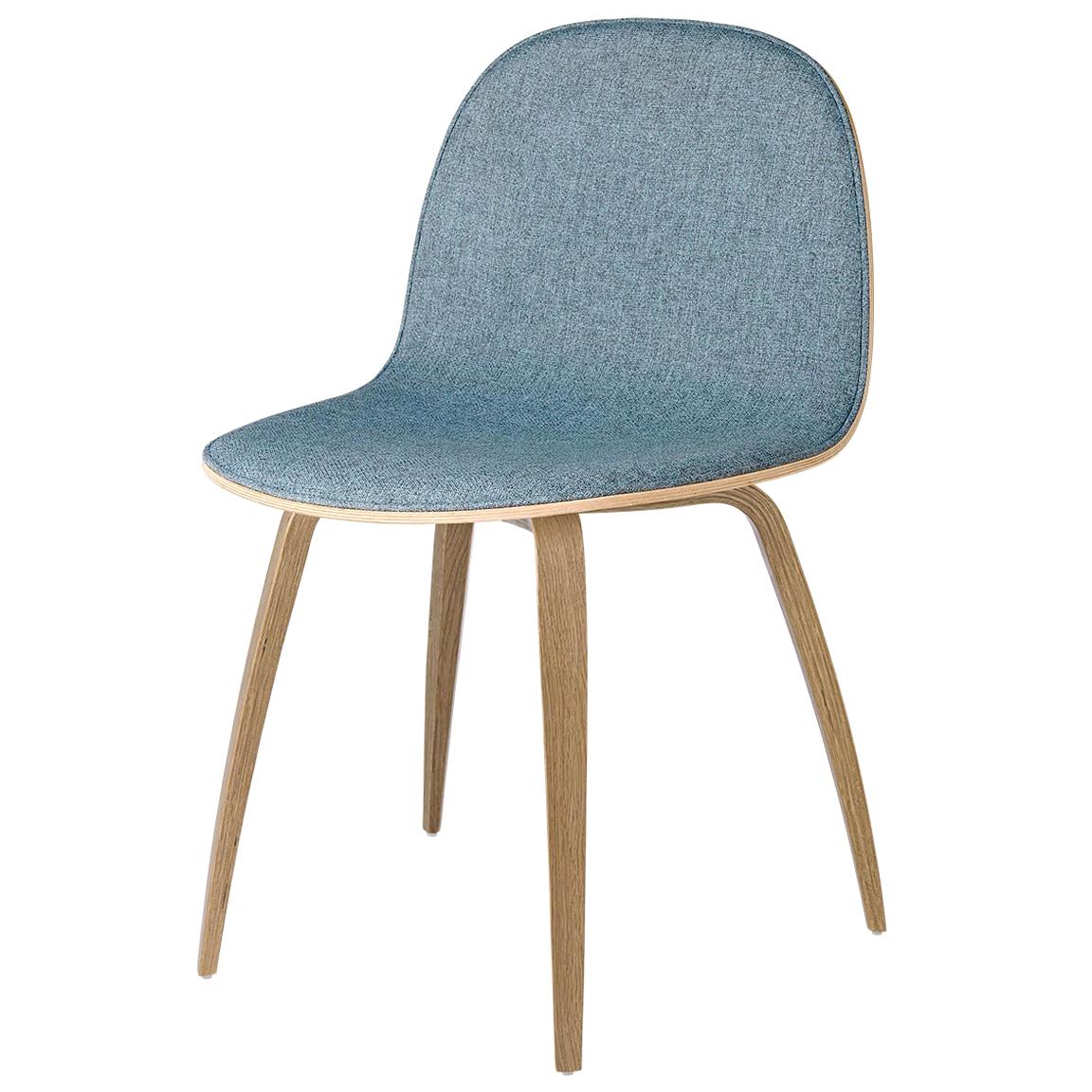 2D Dining Chair, Front-Upholstered, Wood Base For Sale