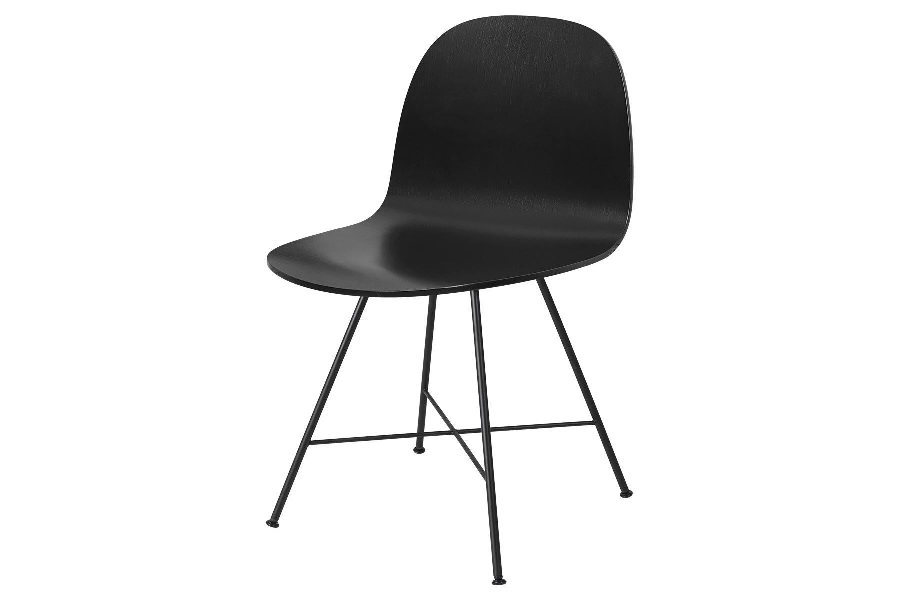 Polished 2D Dining Chair, Un-Upholstered, Center Base  For Sale