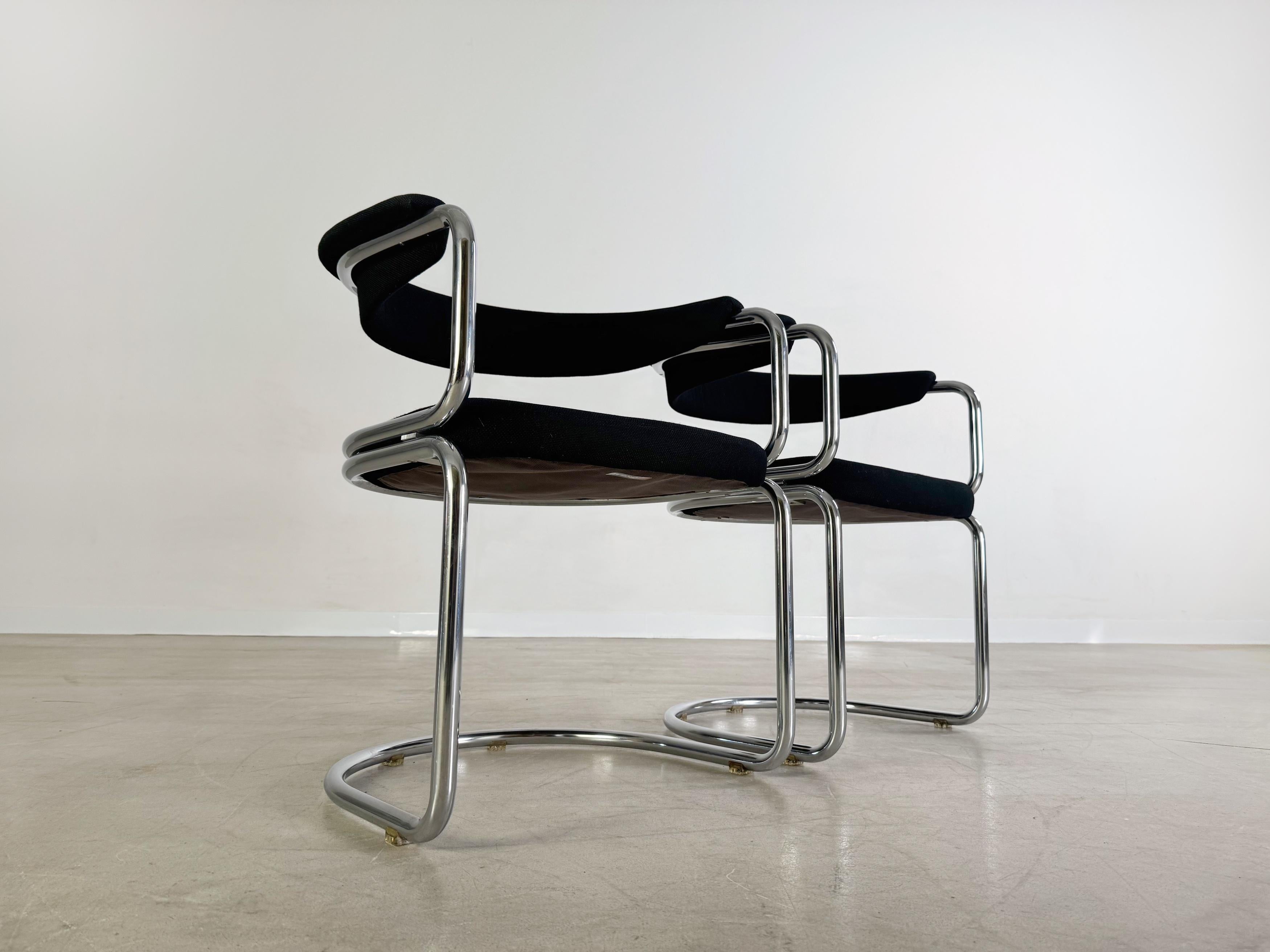 2er Set Bauhaus Freischwinger Stühle Chrom Midcentury Vintage Desconocido en venta