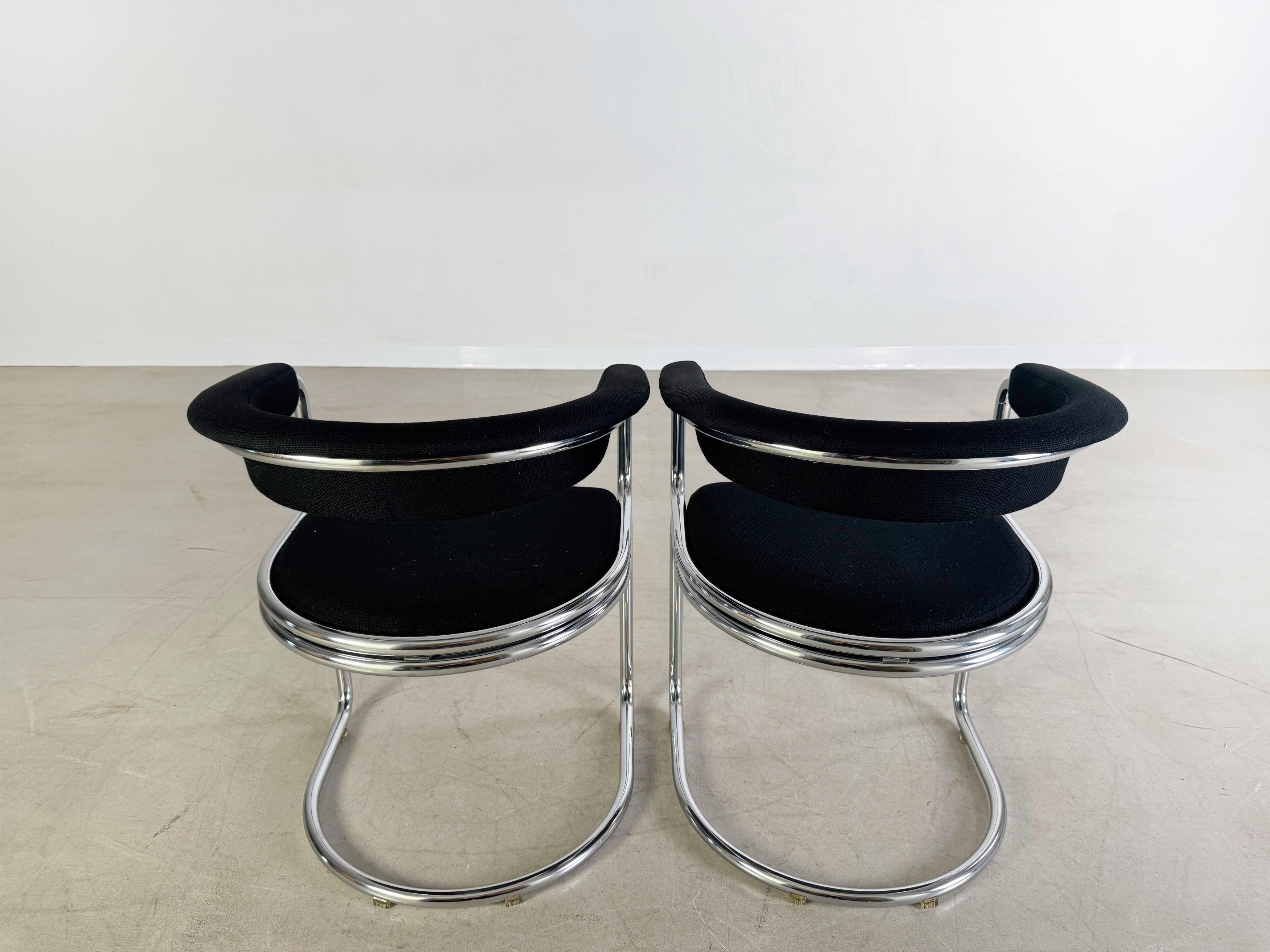 2er Set Bauhaus Freischwinger Stühle Chrom Midcentury Vintage finales del siglo XX en venta