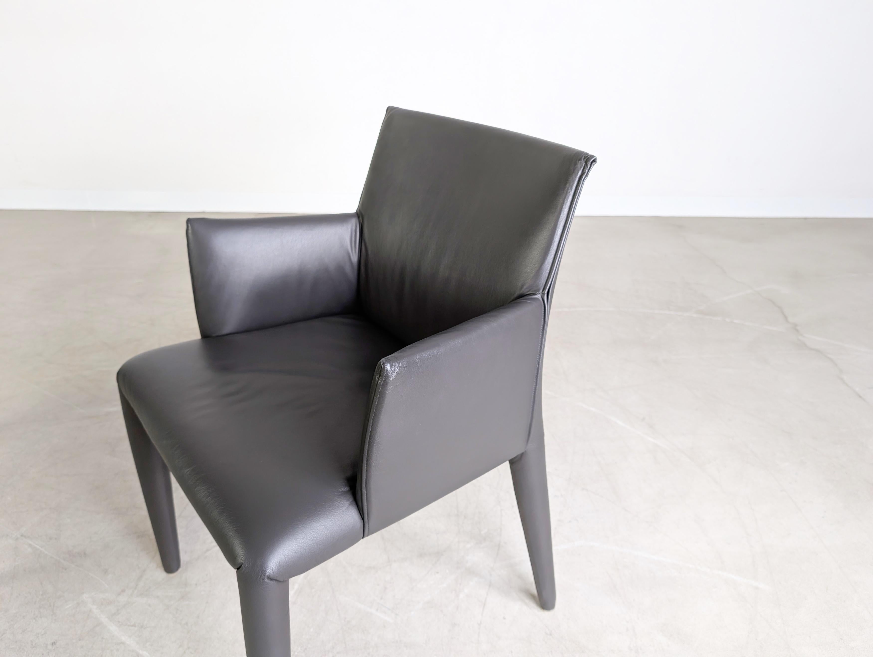 2er Set B&B Italia Stühle Vol Au Vent Leder Stuhl Mario Bellini en vente 1