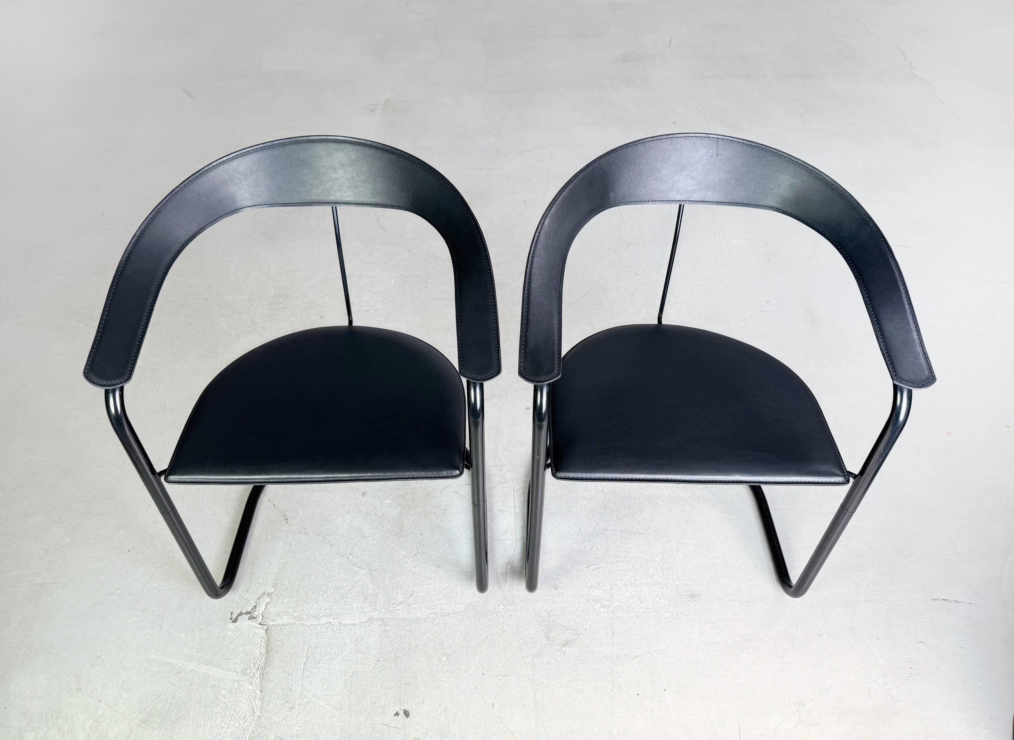 2er Set Canasta Arrben Italy Stühle Design Vintage Freischwinger Bon état - En vente à Berlin, DE