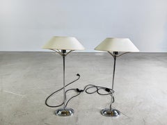 2er Set Chrom Leuchten Tischlampe Antik Stil Vintage Stehlampe