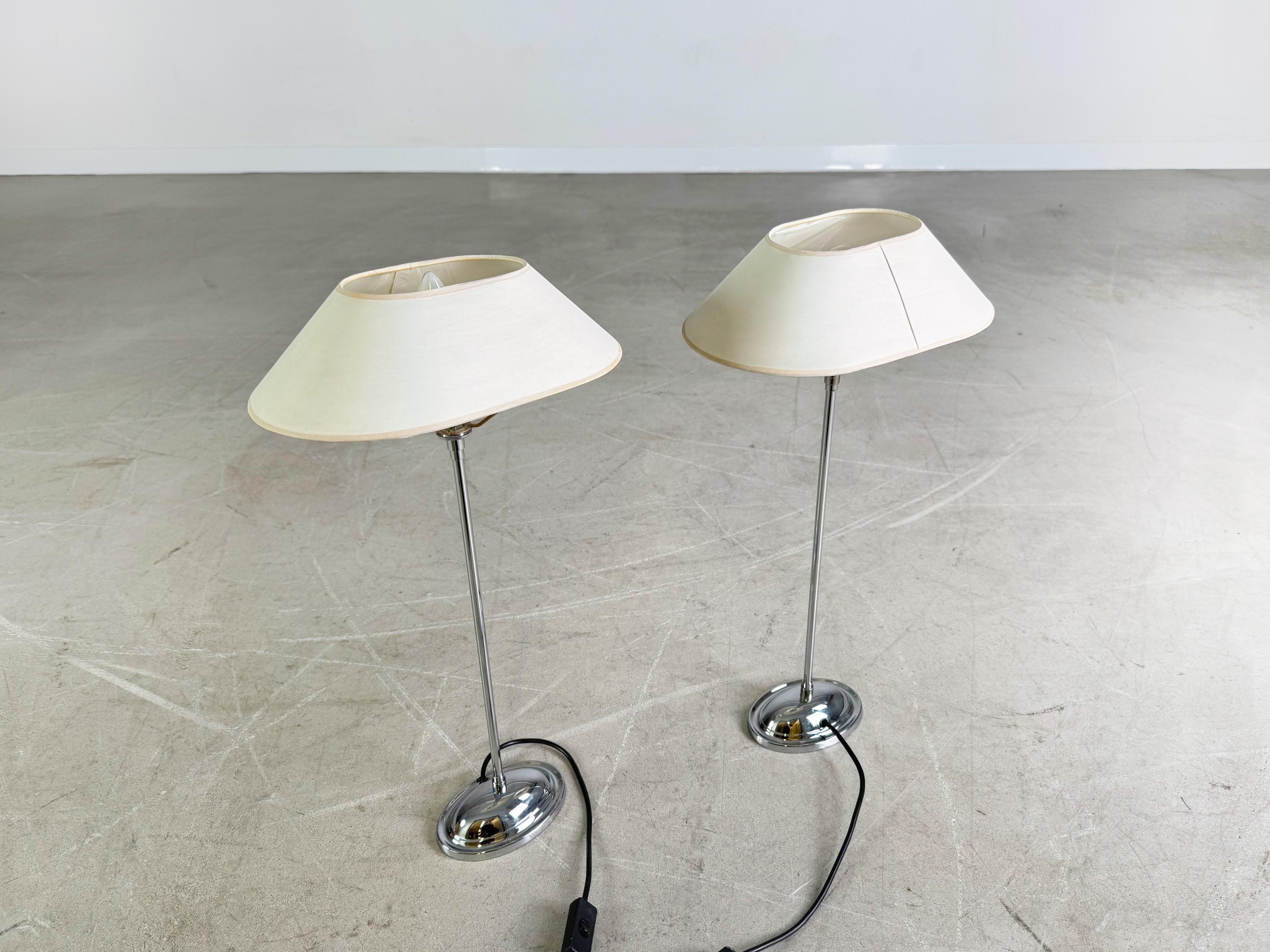 Cromo 2er Set Chrom Leuchten Tischlampe Antik Stil Vintage Stehlampe in vendita