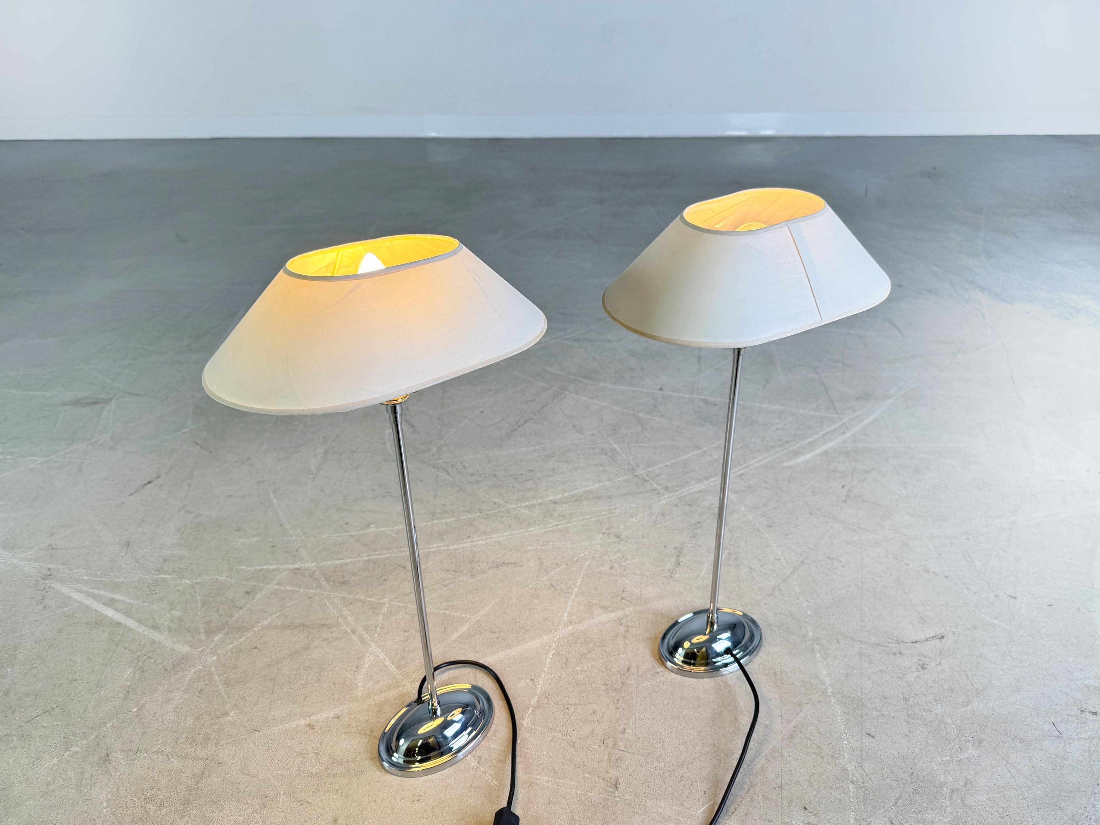 2er Set Chrom Leuchten Tischlampe Antik Stil Vintage Stehlampe in vendita 1
