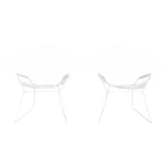 2er Set Diamond chairs Knoll Harry Bertoia Design Gartenstuhl