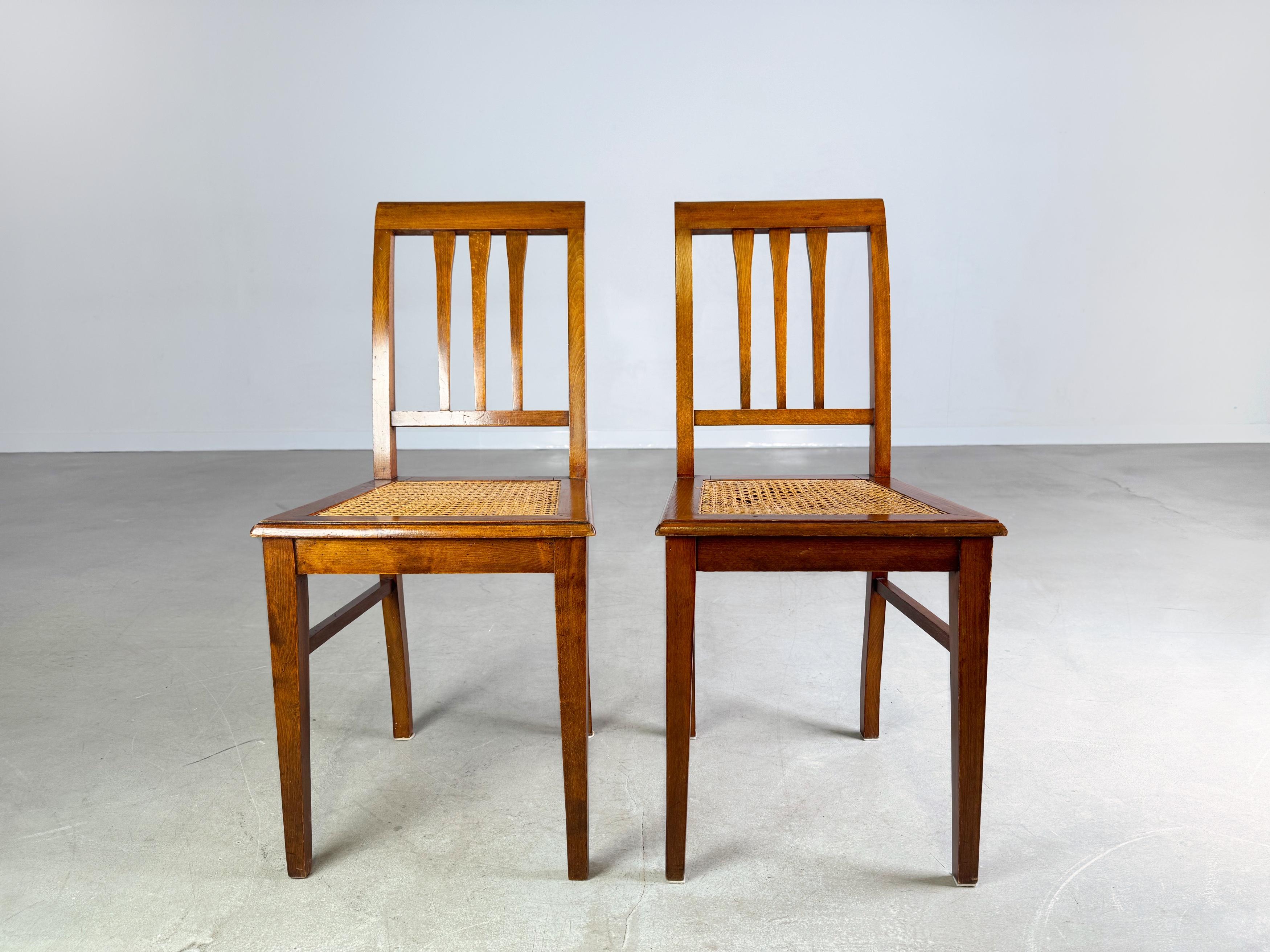 Sconosciuto 2er Set Jugendstil Stühle Wiener Geflecht Beistellstuhl antik in vendita