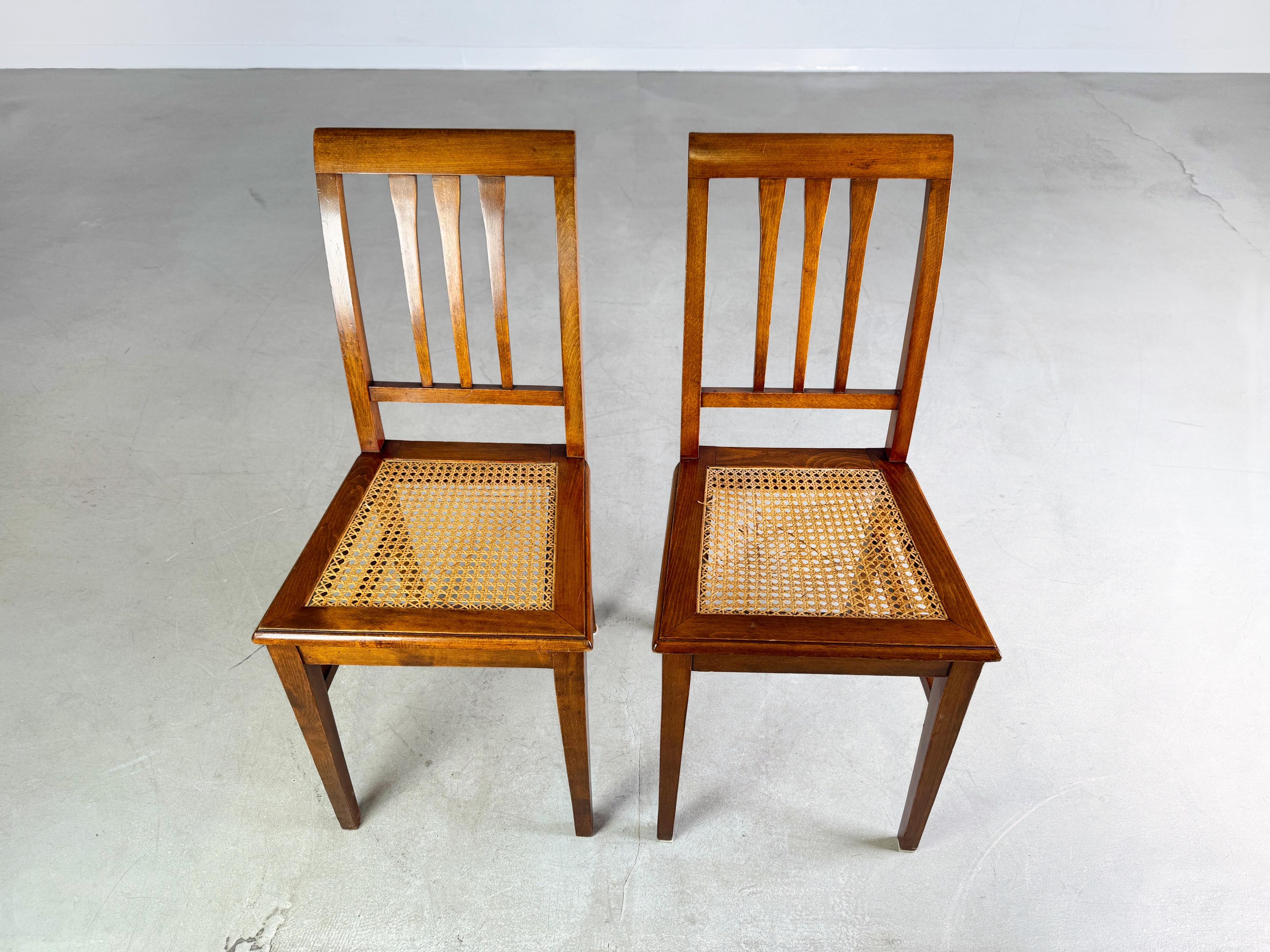 2er Set Jugendstil Stühle Wiener Geflecht Beistellstuhl antik In condizioni discrete in vendita a Berlin, DE