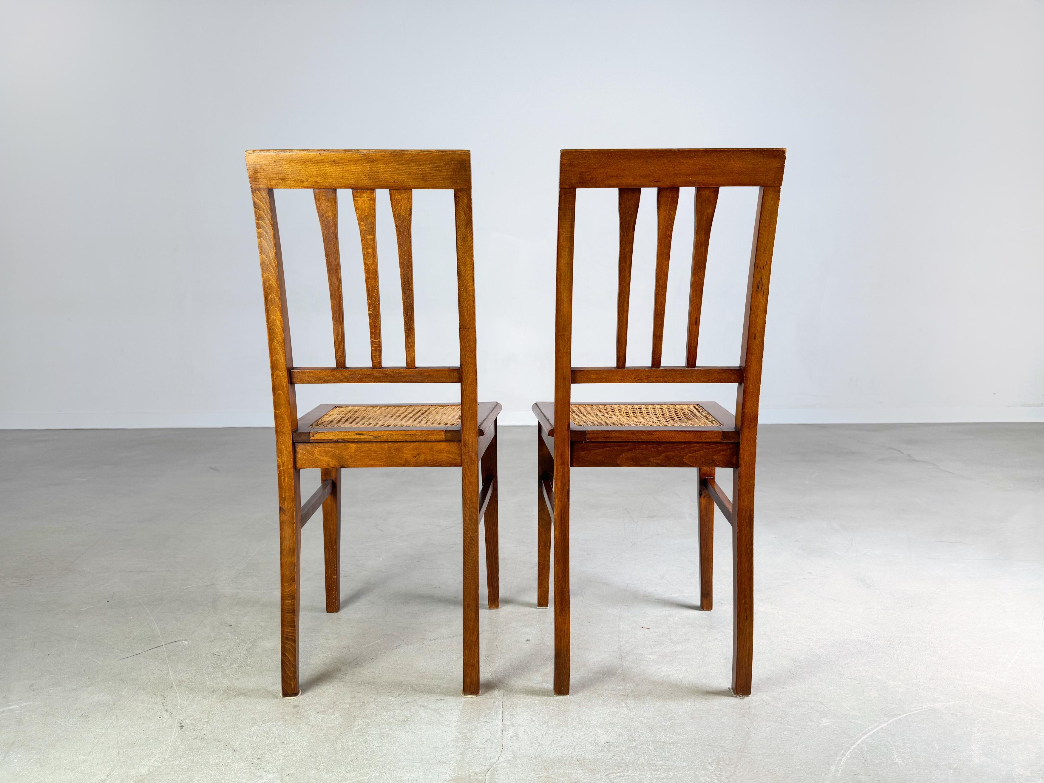 2er Set Jugendstil Stühle Wiener Geflecht Beistellstuhl antik in vendita 2