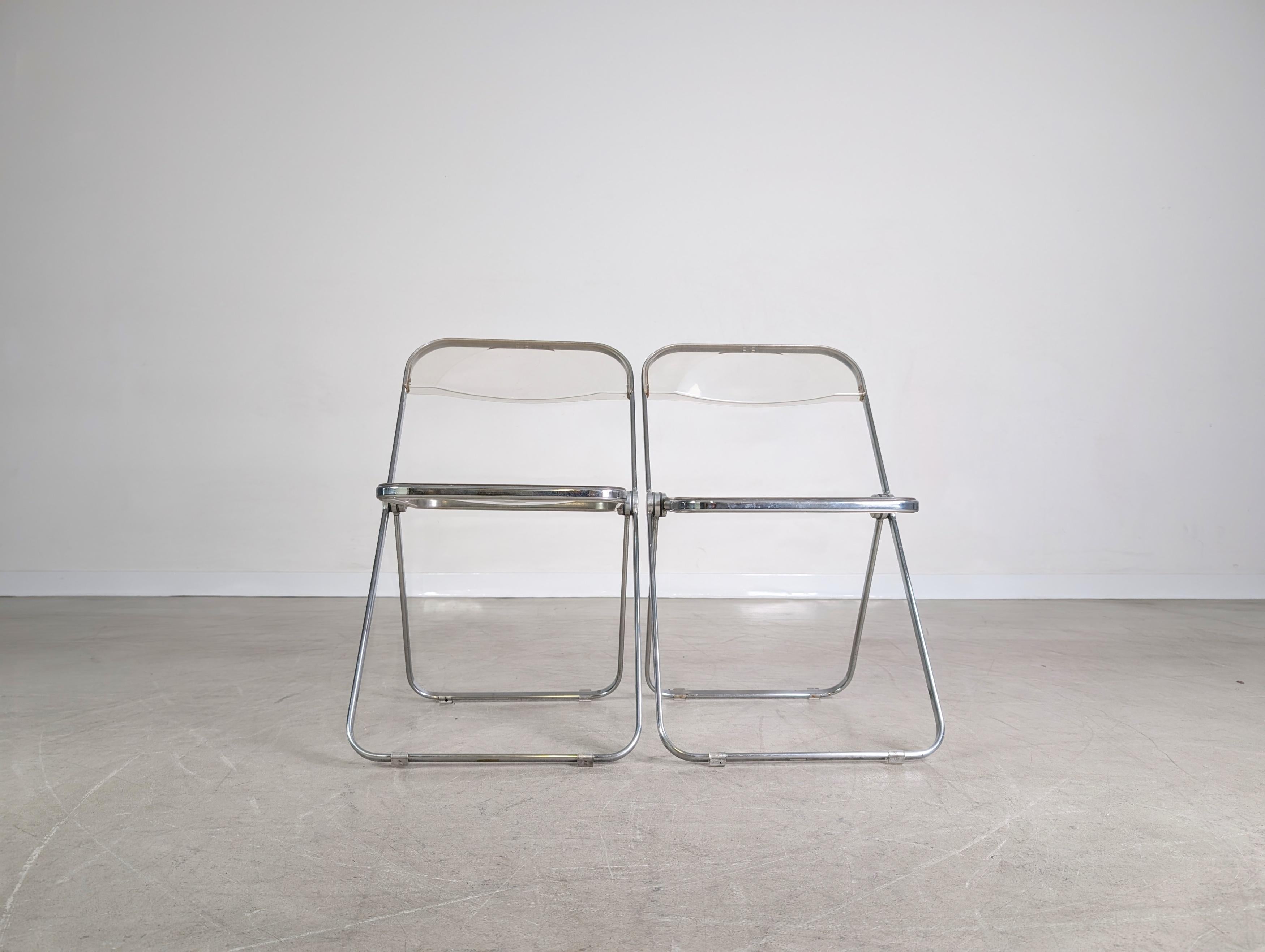 Mid-Century moderno 2er Set Midcentury Klappstuhl Plia Castelli Giancarlo Piretti Stuhl in vendita